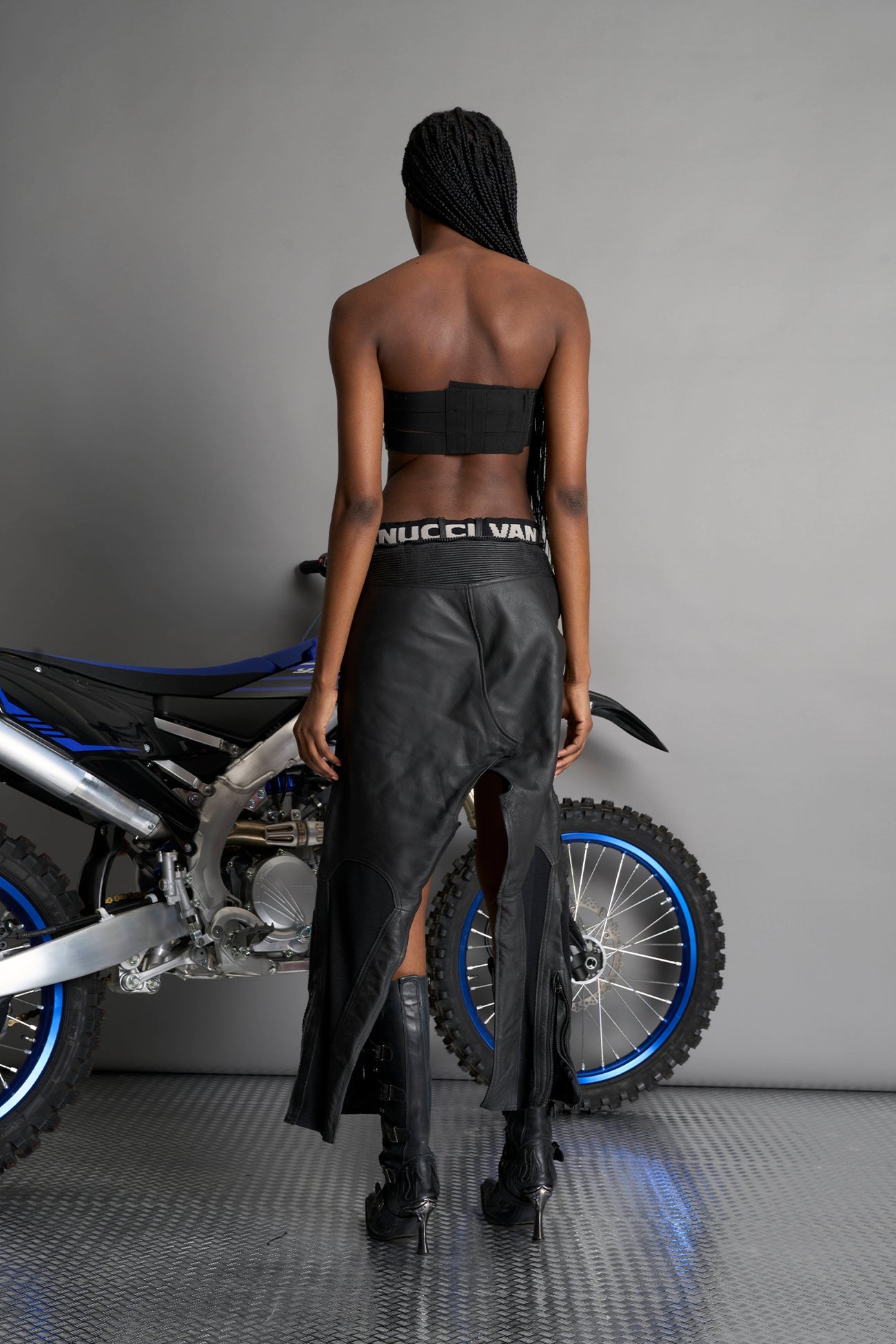 NAMILIA ATELIER - CUSTOM LEATHER BIKER SKIRT - ,