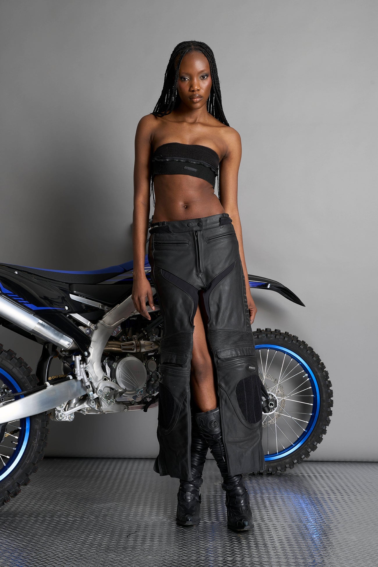 NAMILIA ATELIER - CUSTOM LEATHER BIKER SKIRT - ,