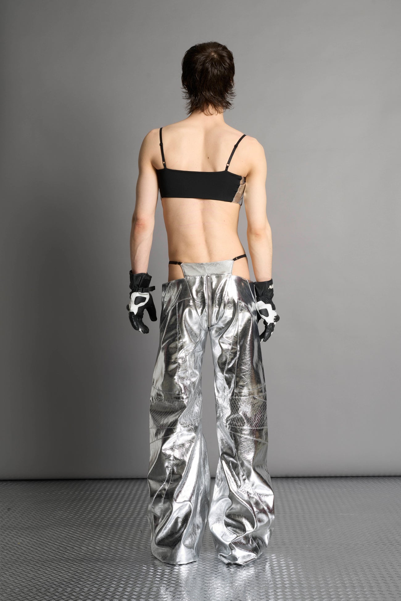NAMILIA Belt Top - SILVER, xs