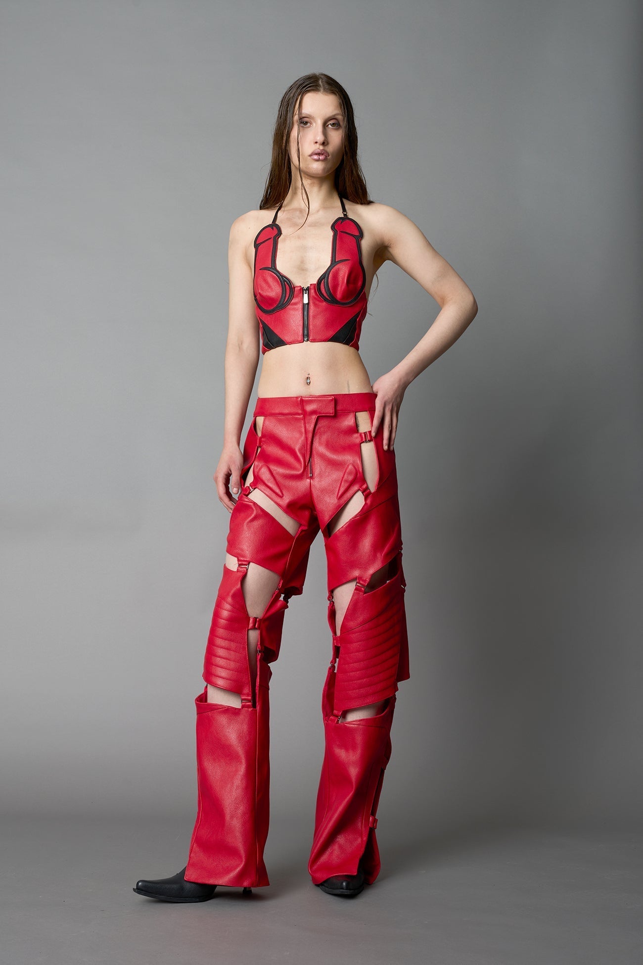 NAMILIA Biker Floating Pants - RED, xs