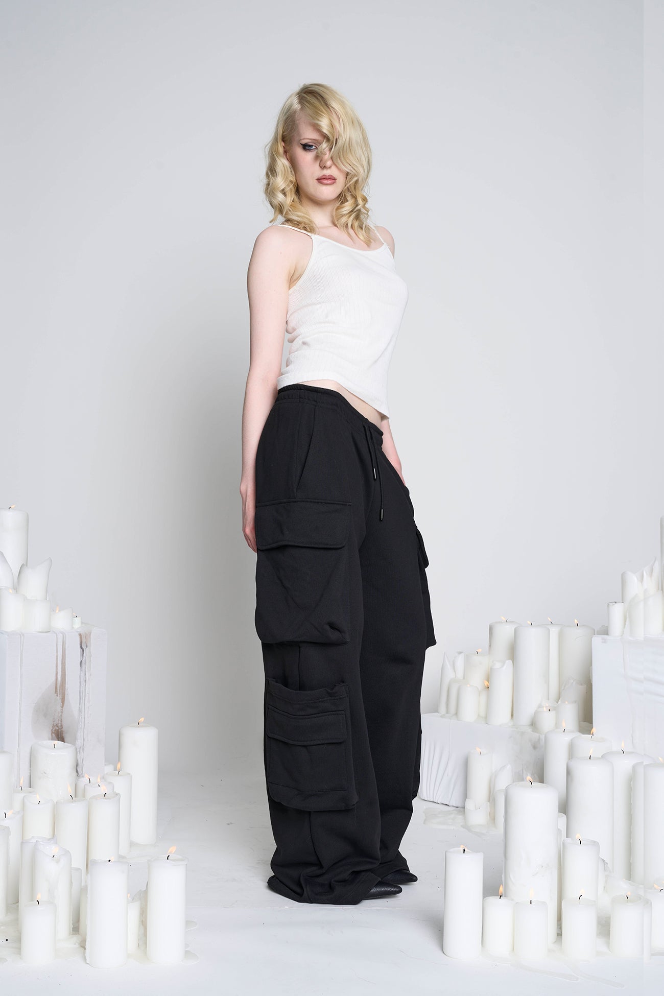 NAMILIA Cargo Sweatpants - Black, xs