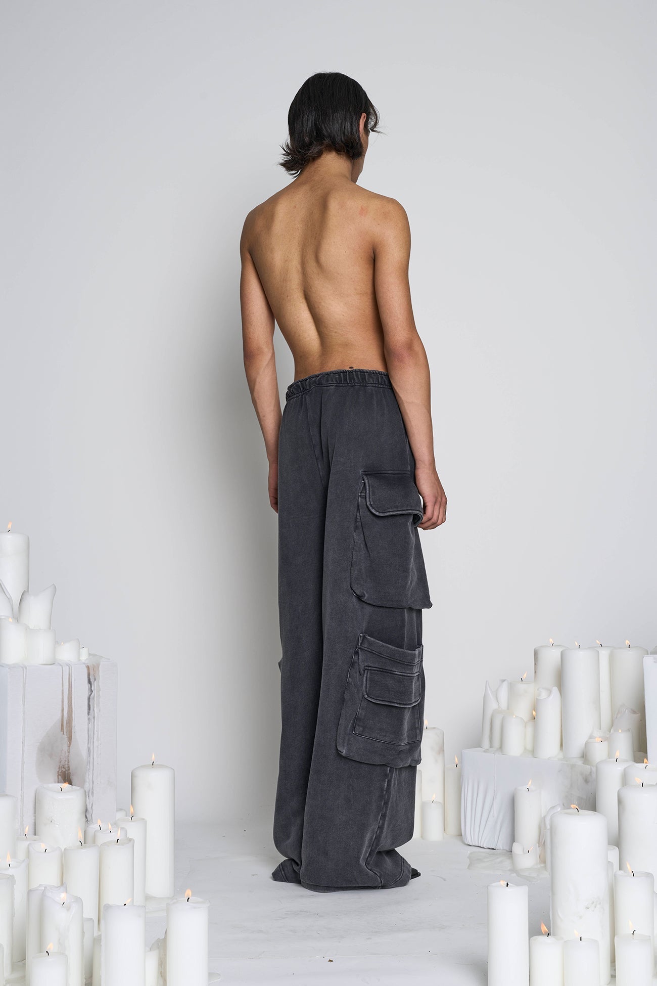 NAMILIA Cargo Sweatpants - Washed Black, xs