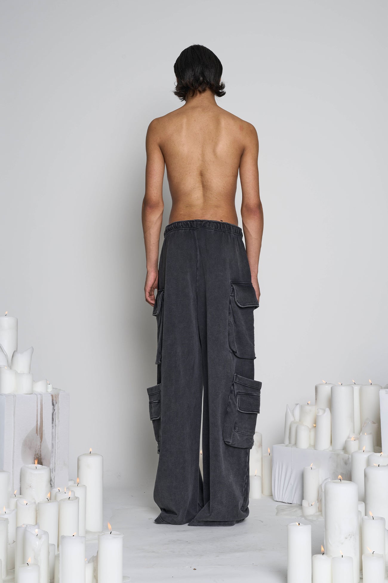 NAMILIA Cargo Sweatpants - Washed Black, xs