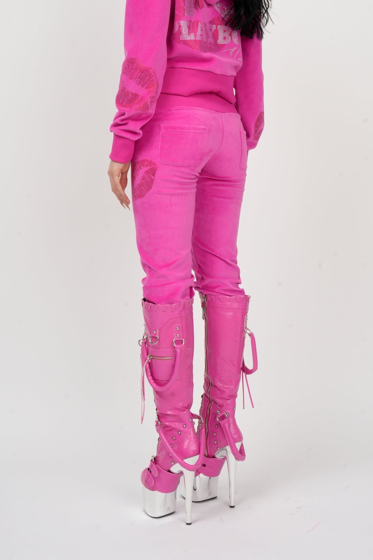 NAMILIA Deconstructed Handbag Boot - PINK, eu36