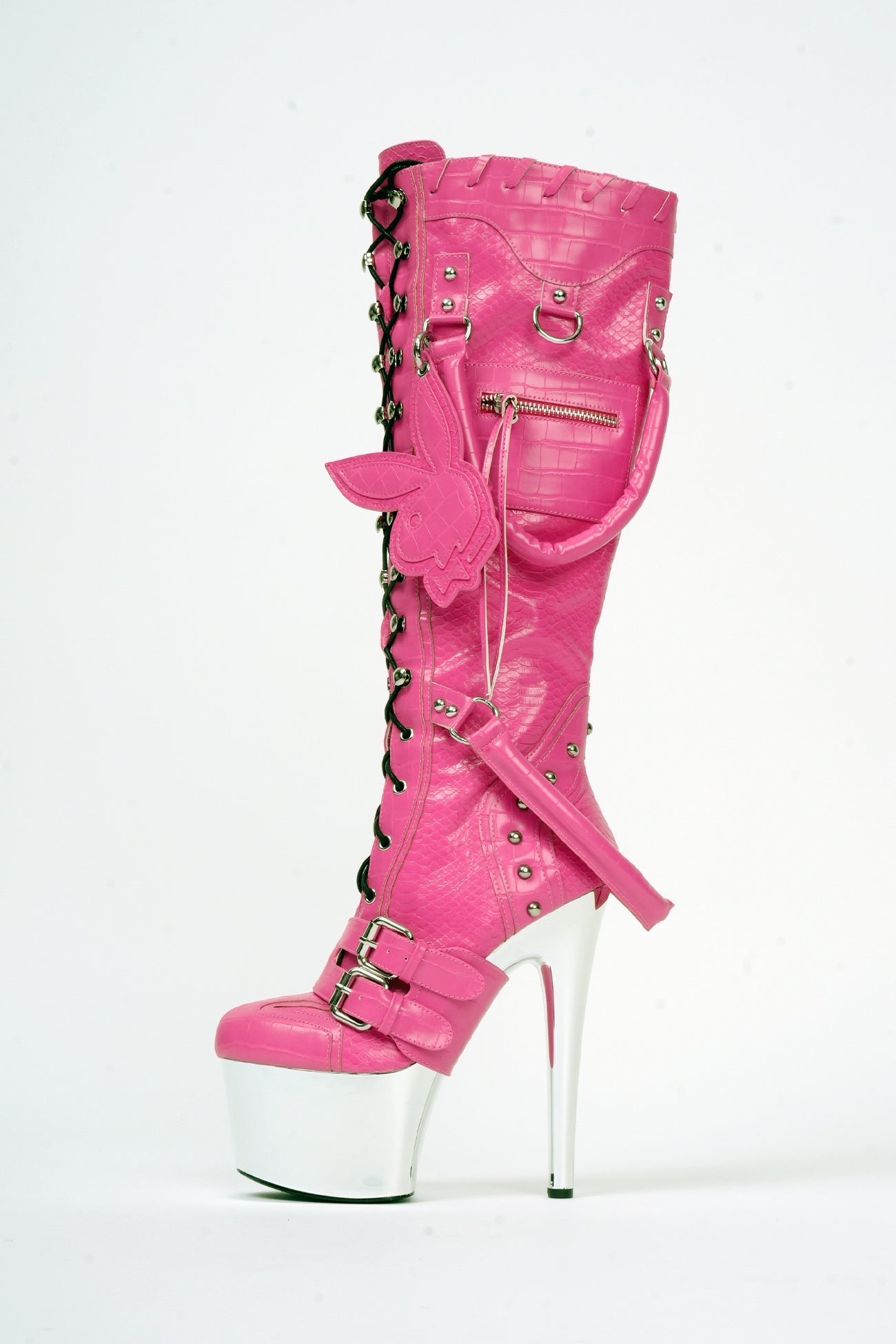 NAMILIA Deconstructed Handbag Boot - PINK, eu36