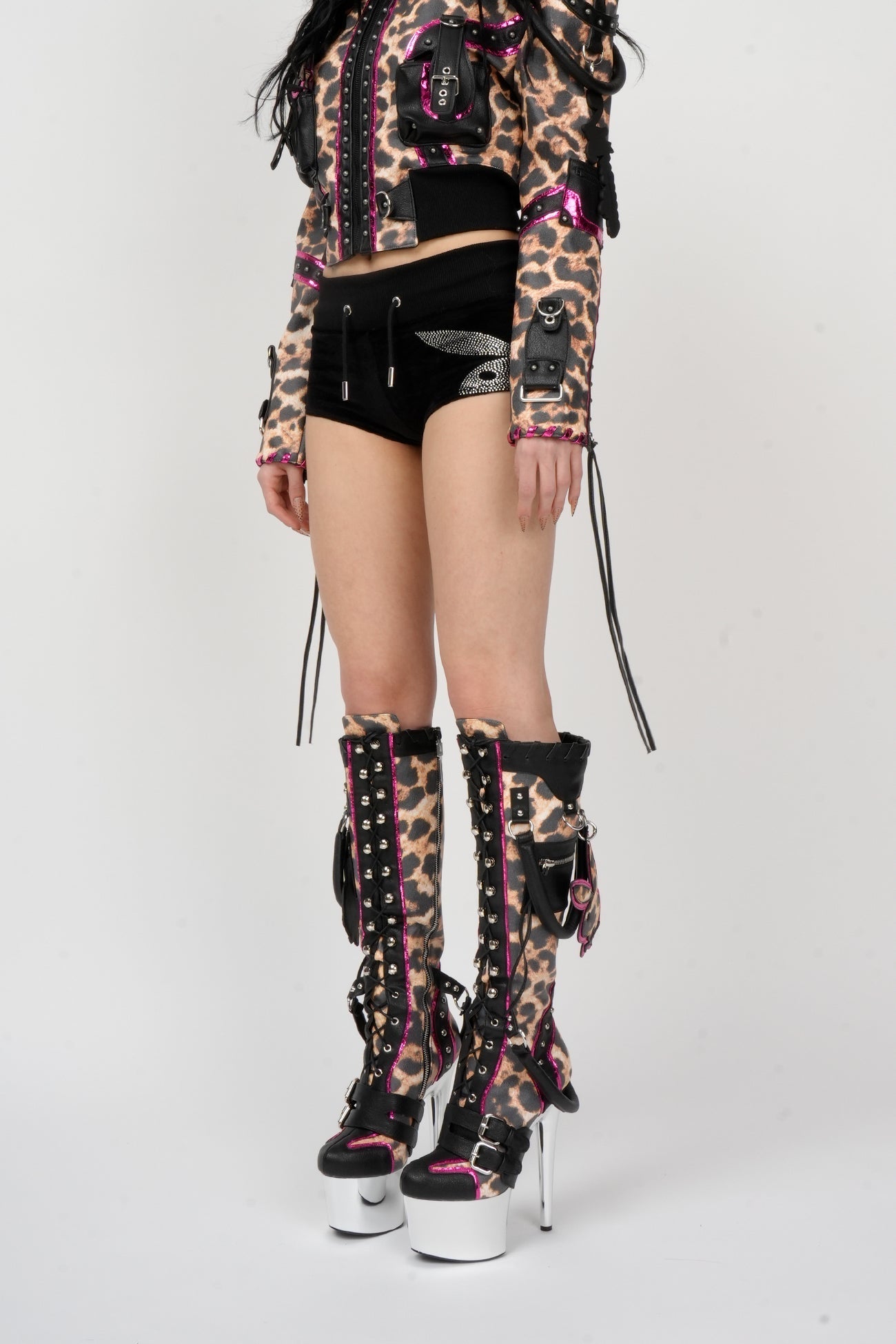 NAMILIA Deconstructed Handbag Boot - LEOPARD, eu36