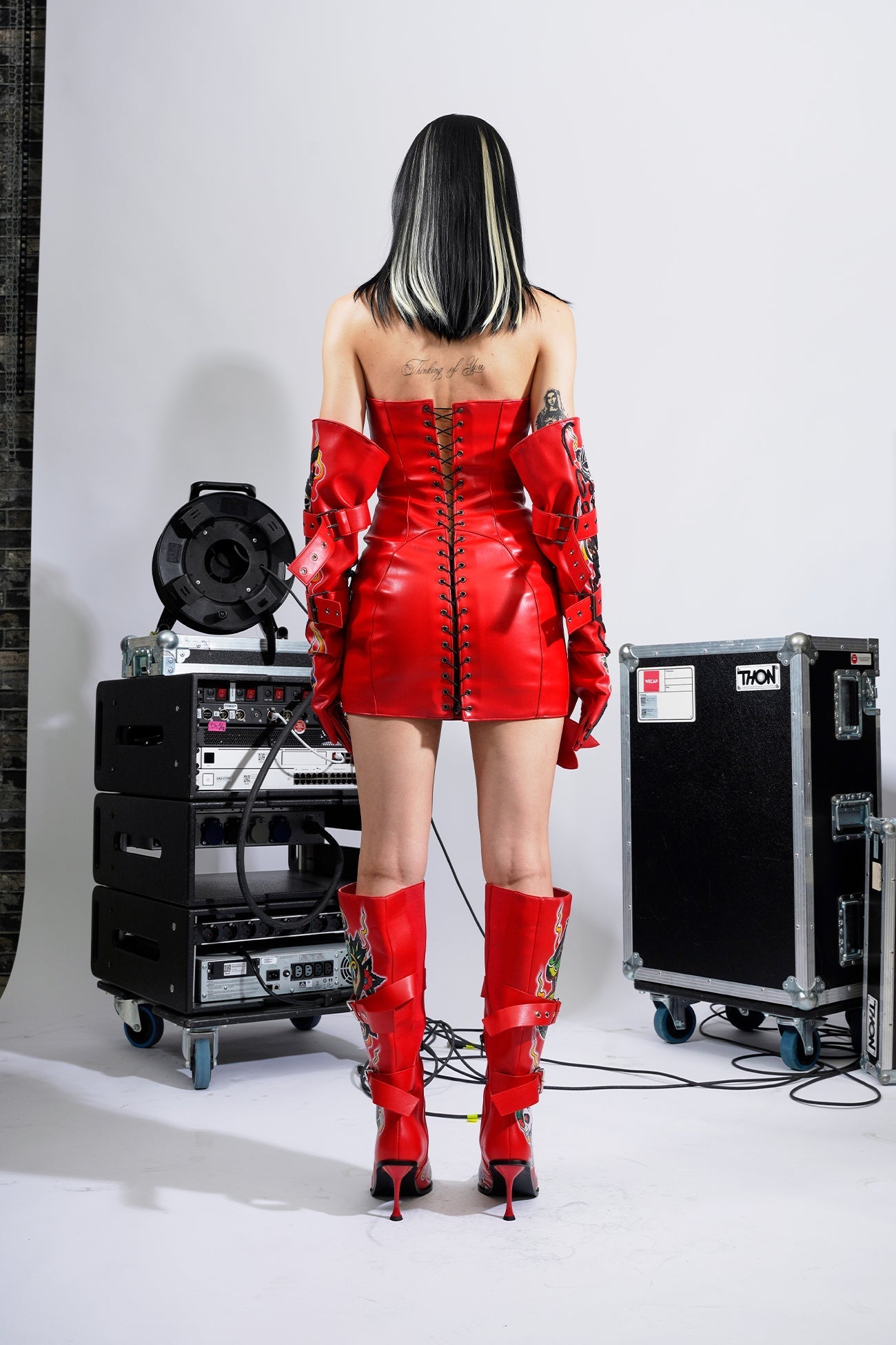 NAMILIA Dragon Rose Mini Dress - Red, xs