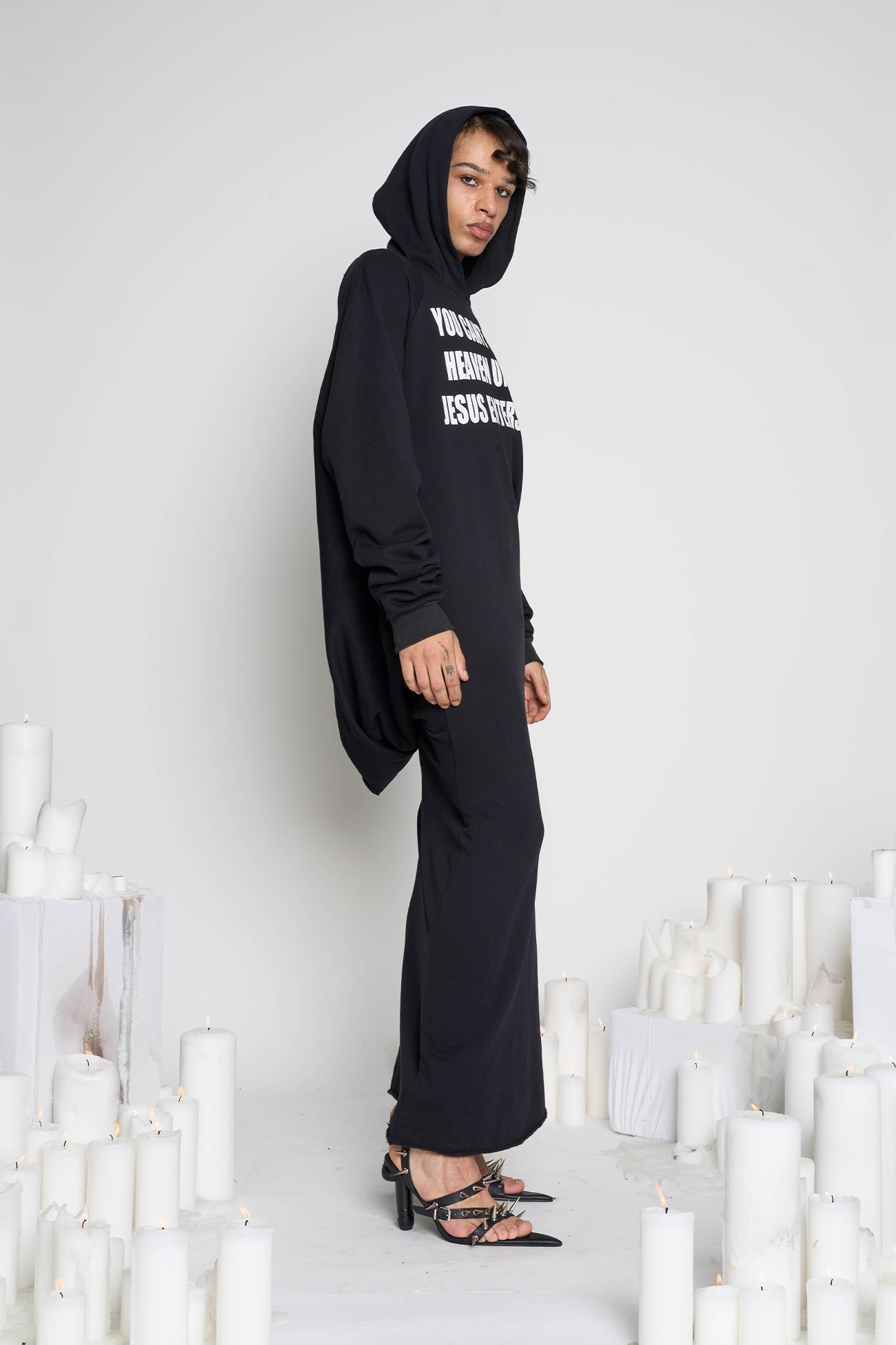 NAMILIA Heaven Backless Hoodie Gown - S, Black