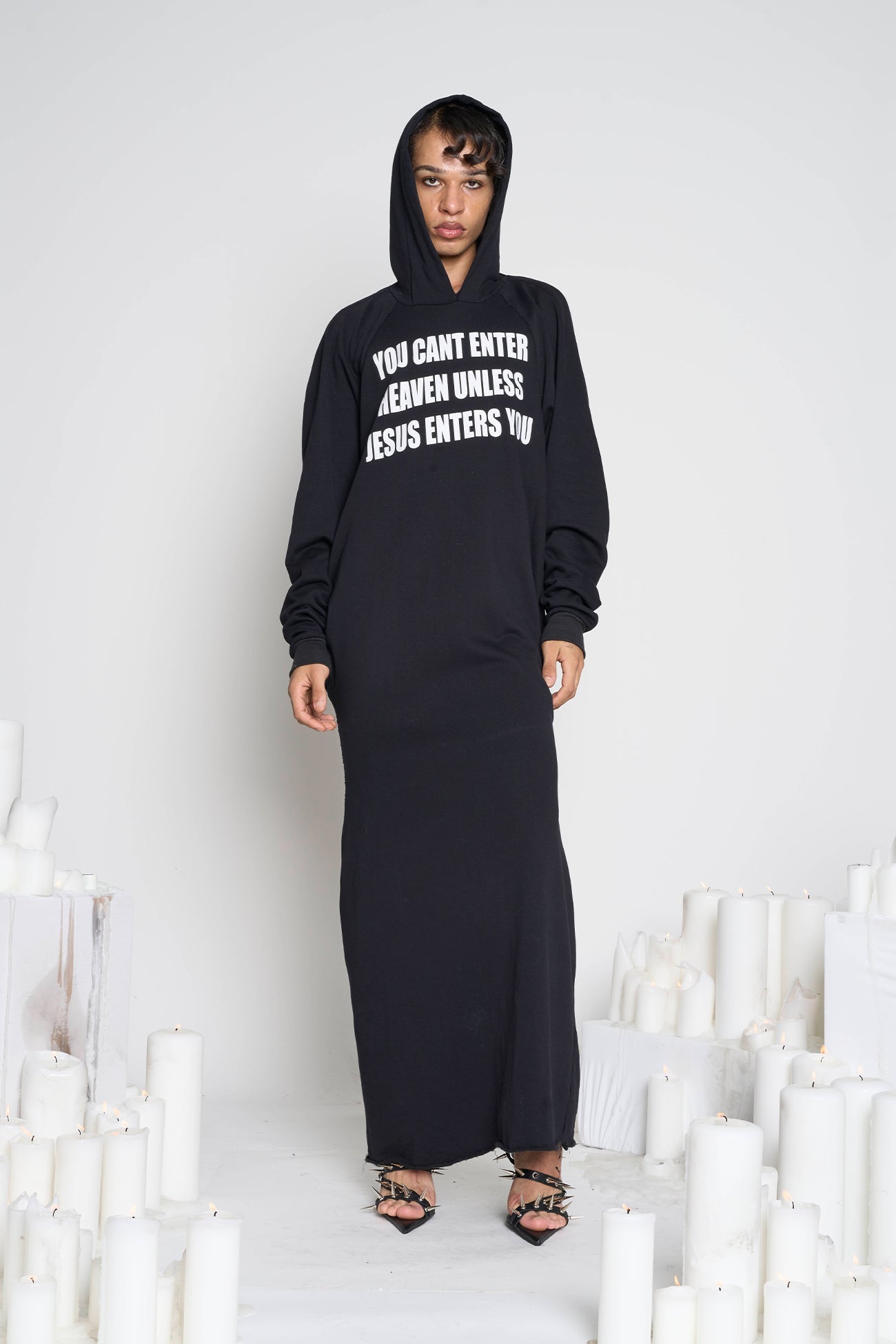 NAMILIA Heaven Backless Hoodie Gown - S, Black