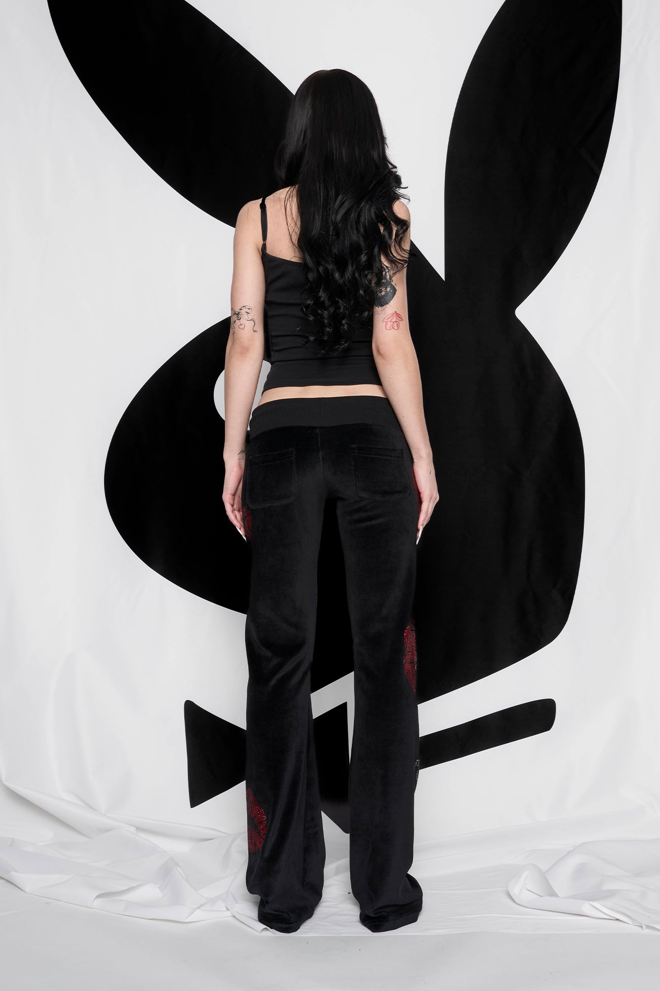 NAMILIA J'adore Velour Flare Pants - BLACK, xs