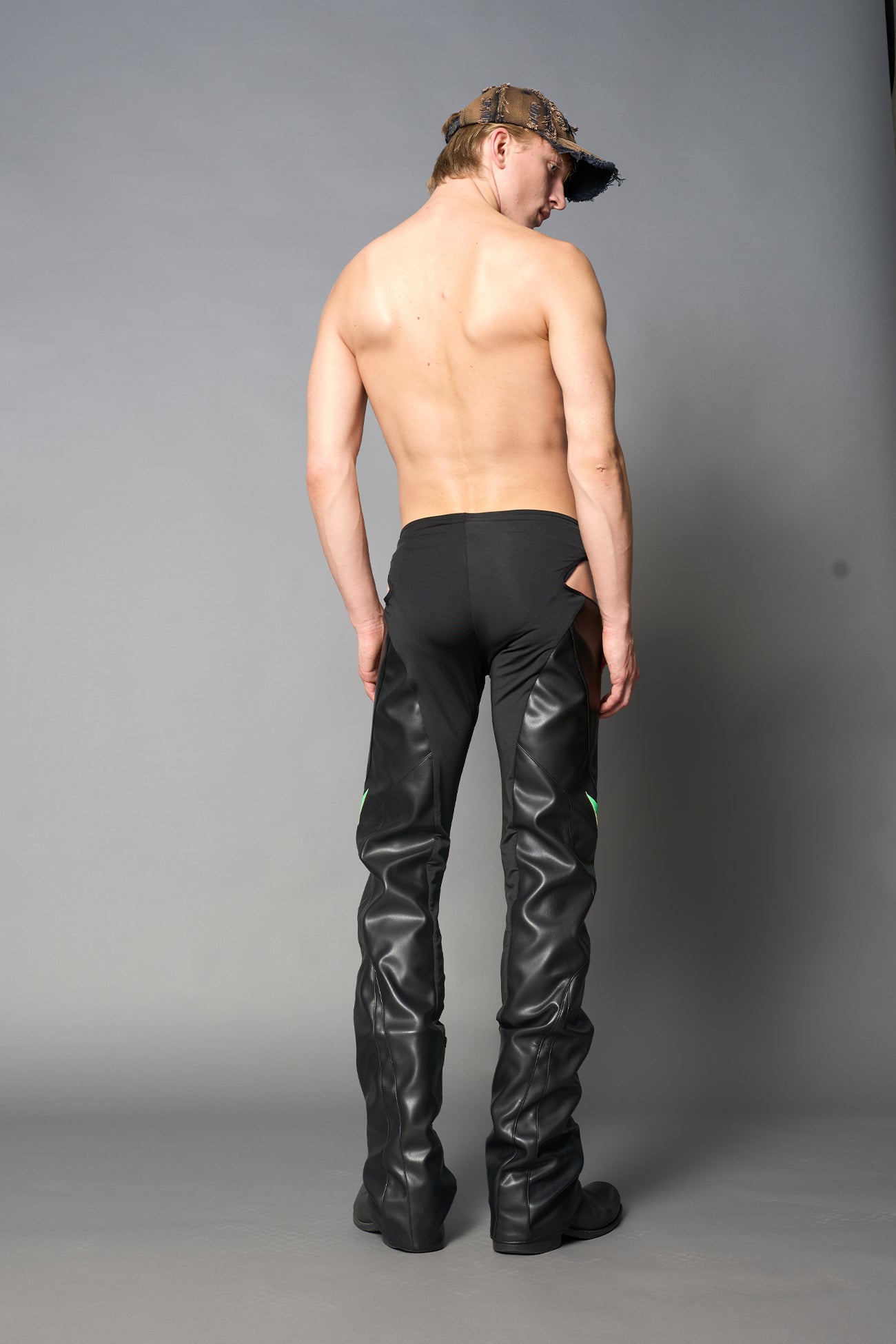 NAMILIA Moto Cut Out Pants - Green, xs