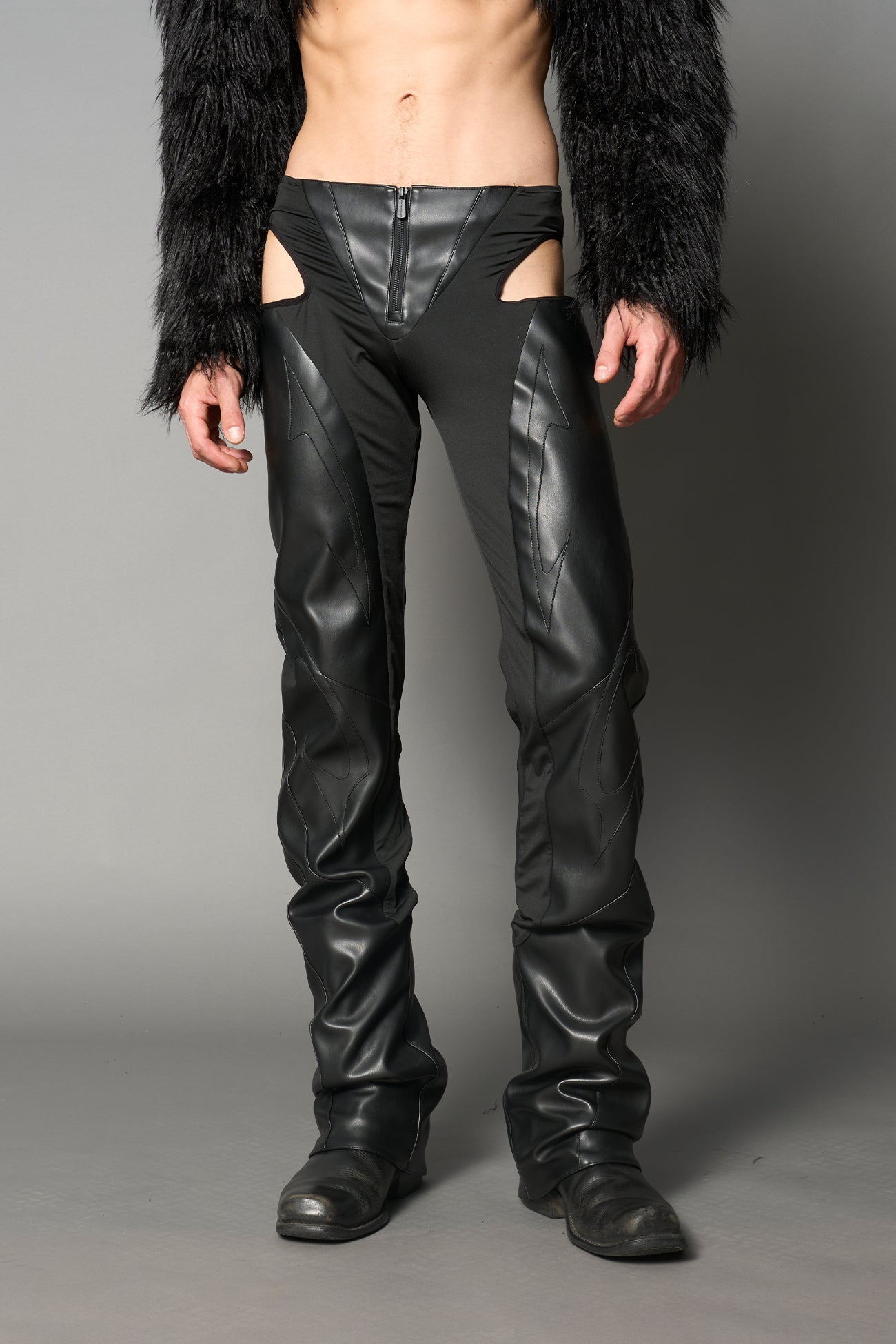 NAMILIA Moto Cut Out Pants - Black, xs