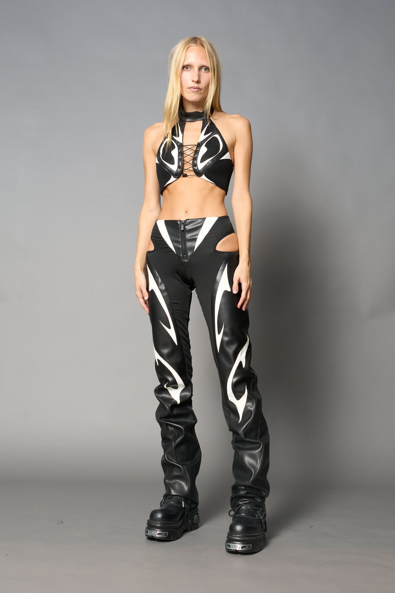NAMILIA Moto Neckholder Top - WHITE, xs