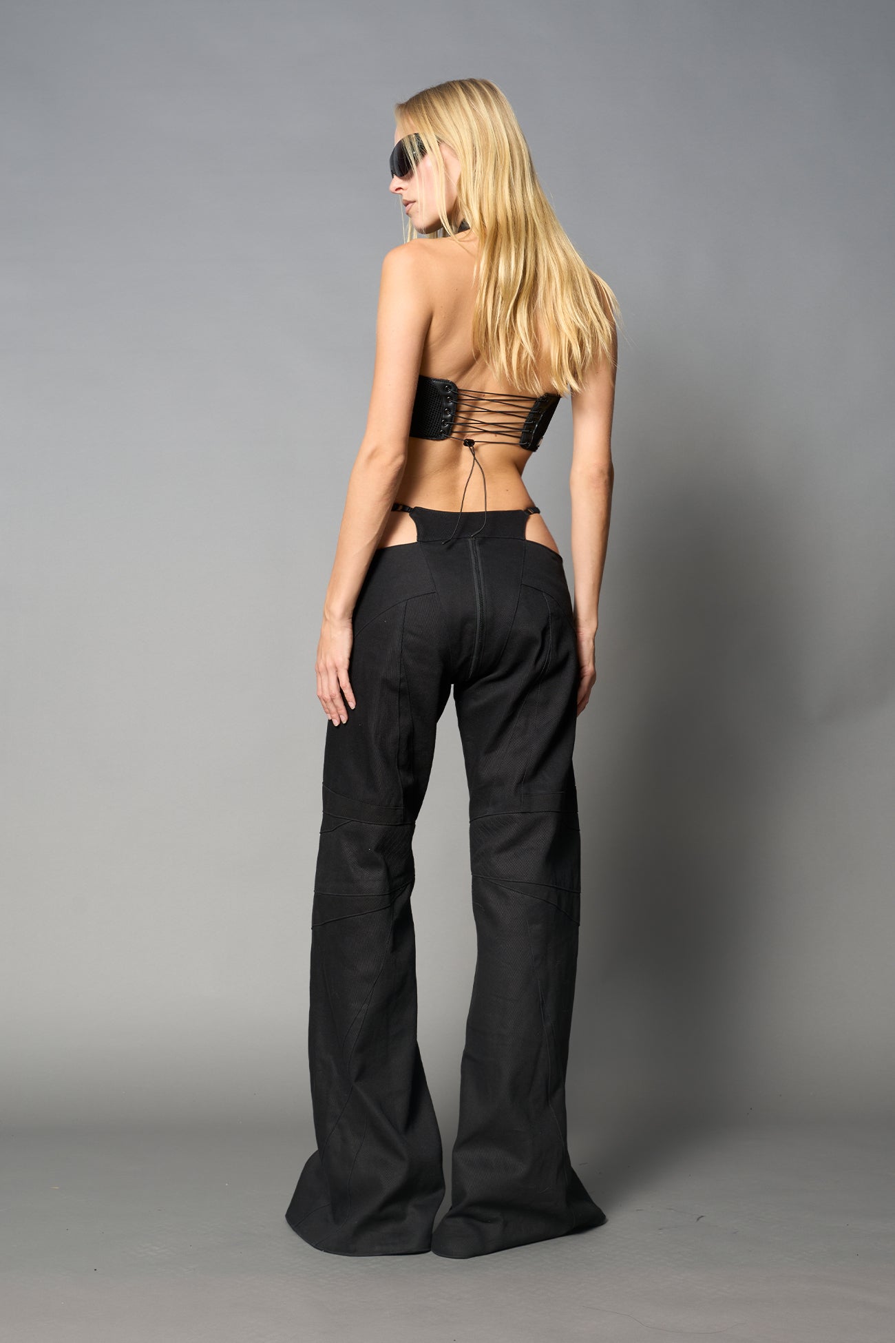 NAMILIA Moto Thong Pants - BLACK, xs