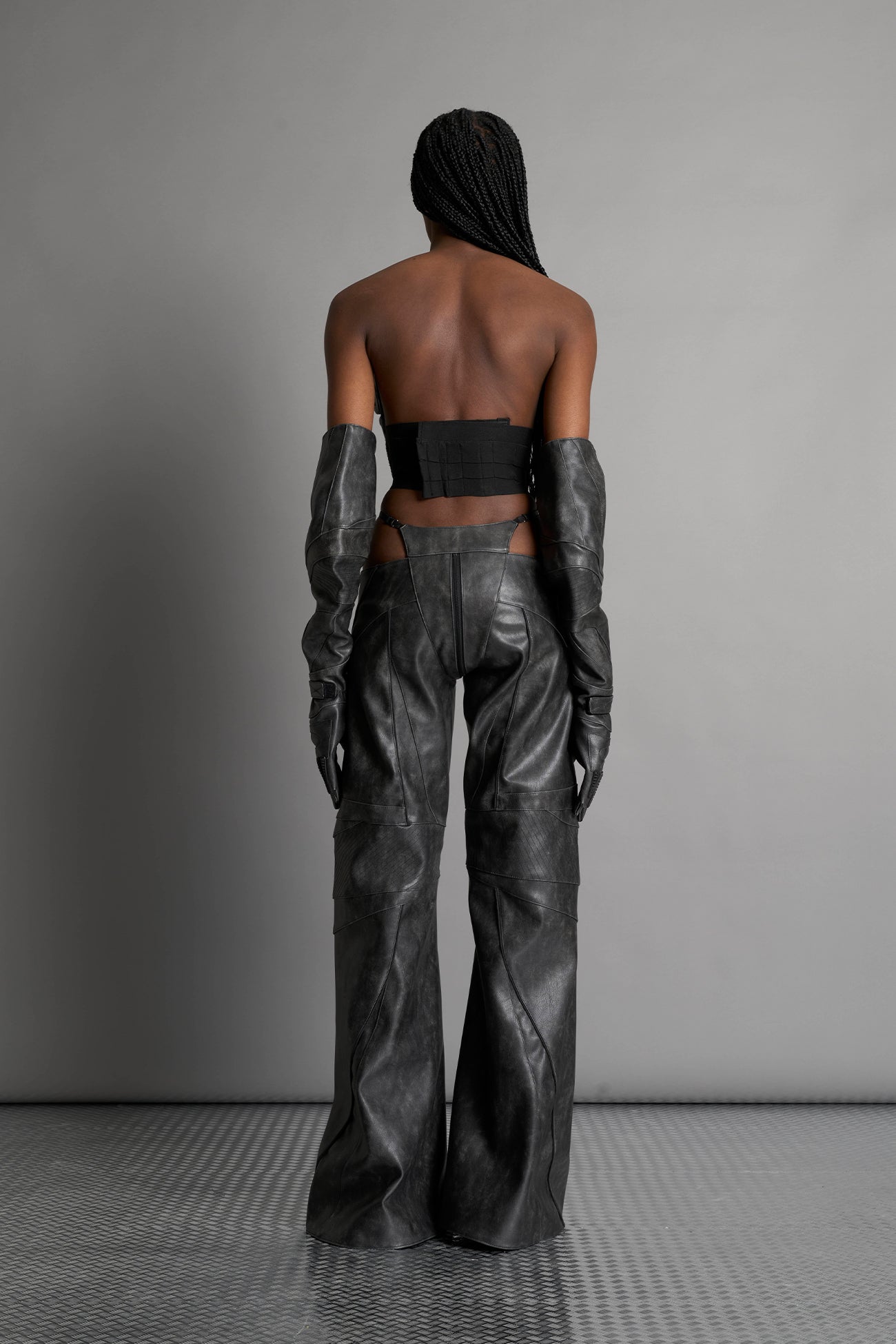 NAMILIA Oversize Thong Pants - WASHED BLACK, xs