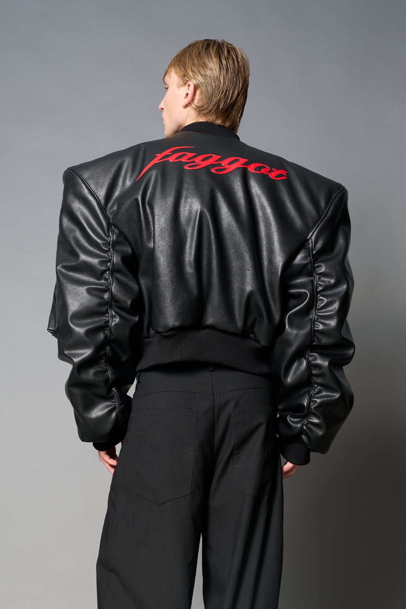 NAMILIA Power Shoulder Bomber Jacket - Red, s