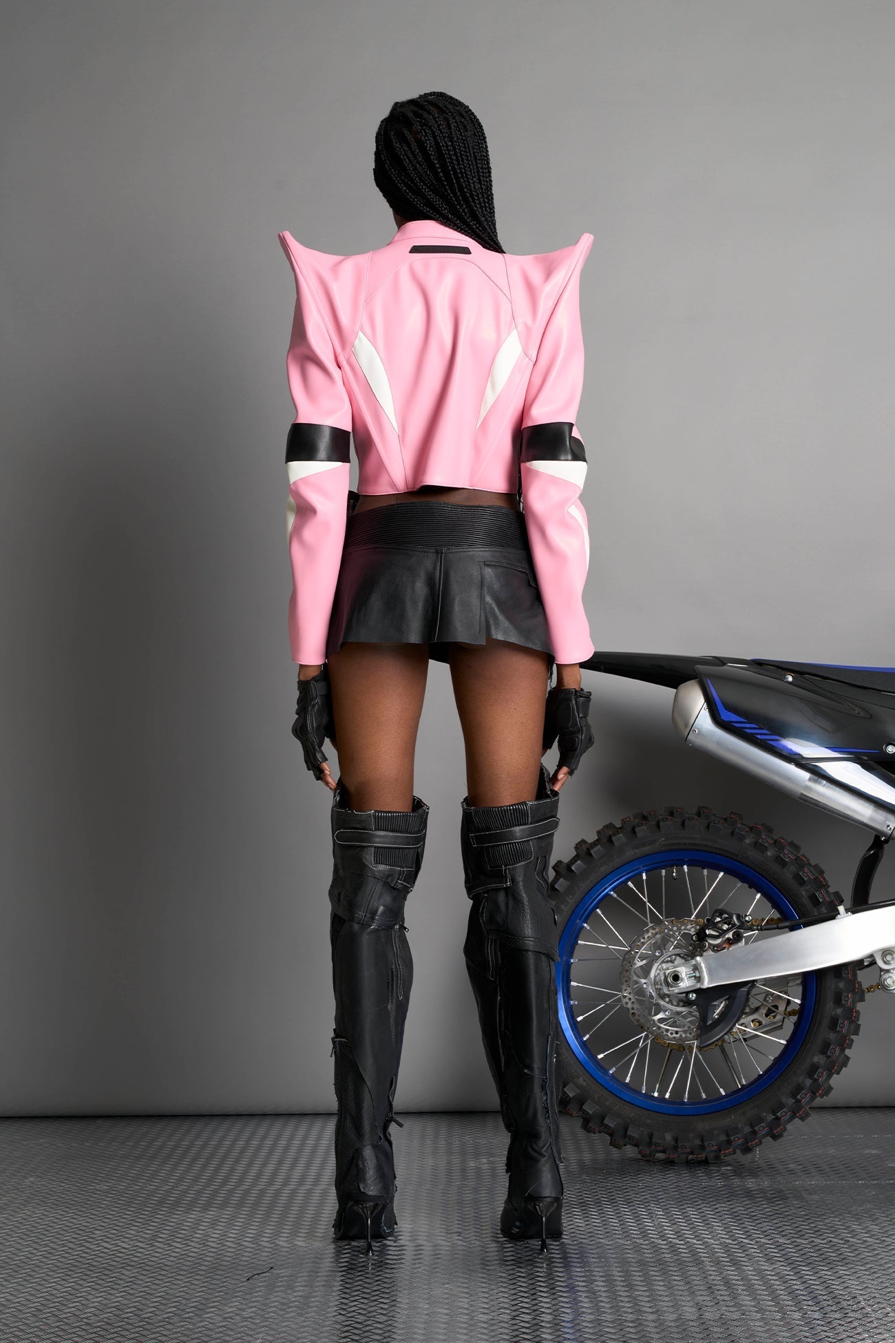 NAMILIA Spike Moto Jacket - PINK, xs