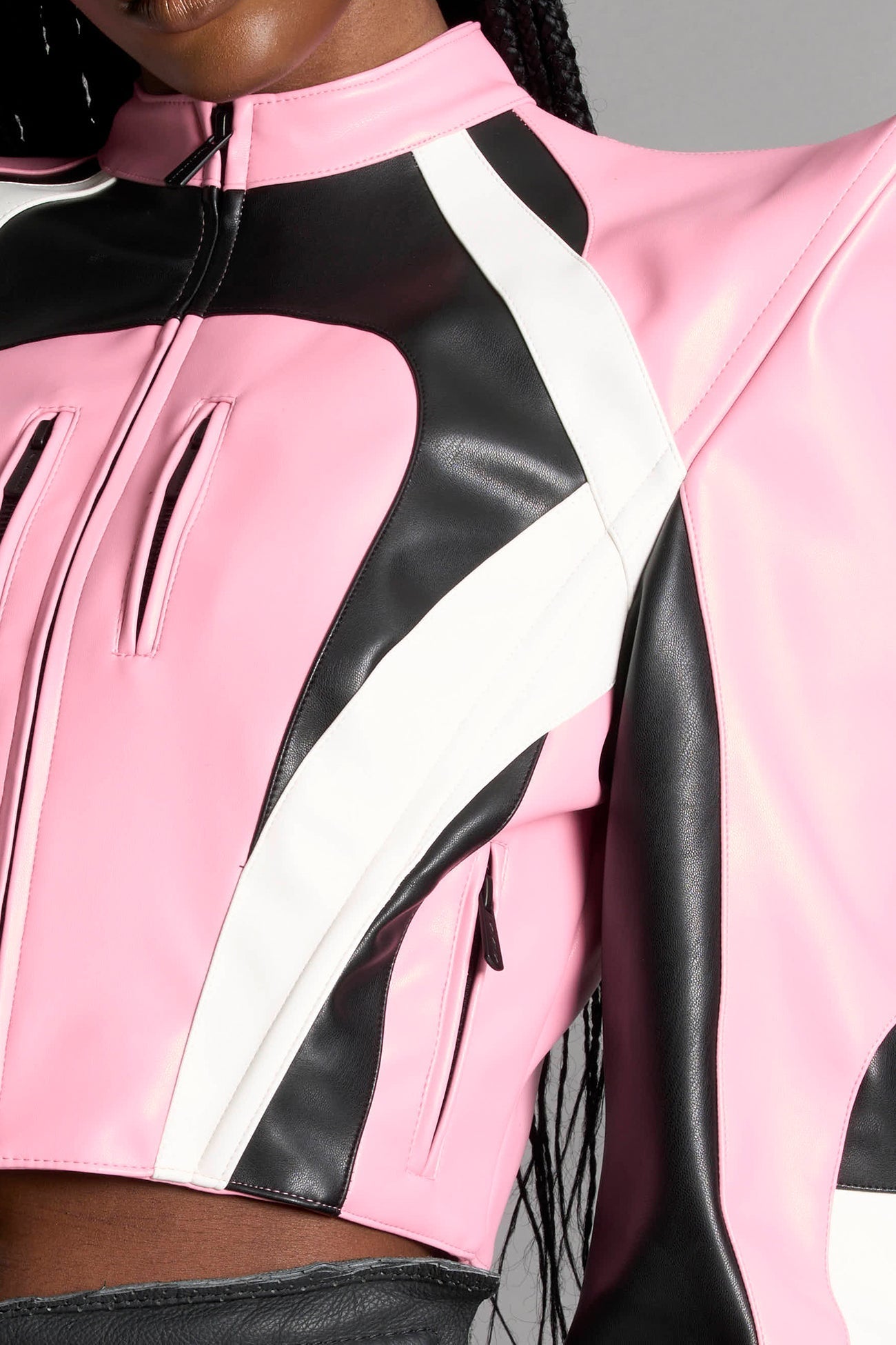 NAMILIA Spike Moto Jacket - PINK, xs