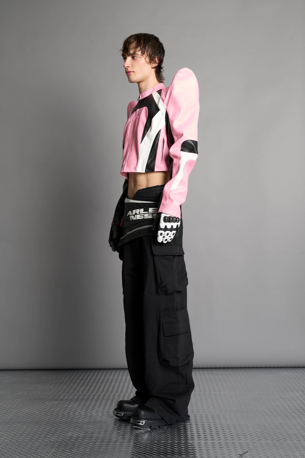 NAMILIA Spike Moto Jacket - PINK, xs