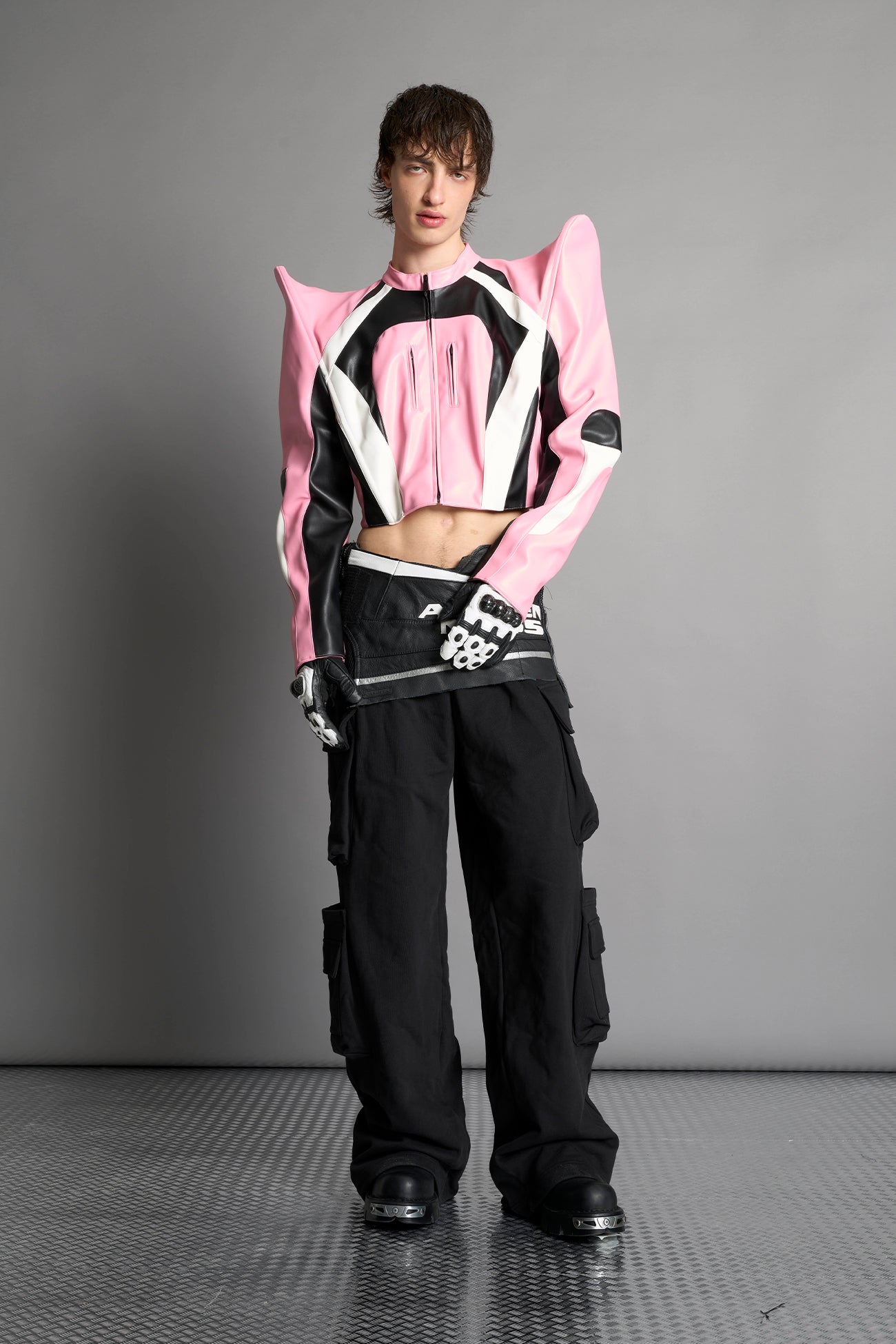 NAMILIA Spike Moto Jacket - PINK, xs