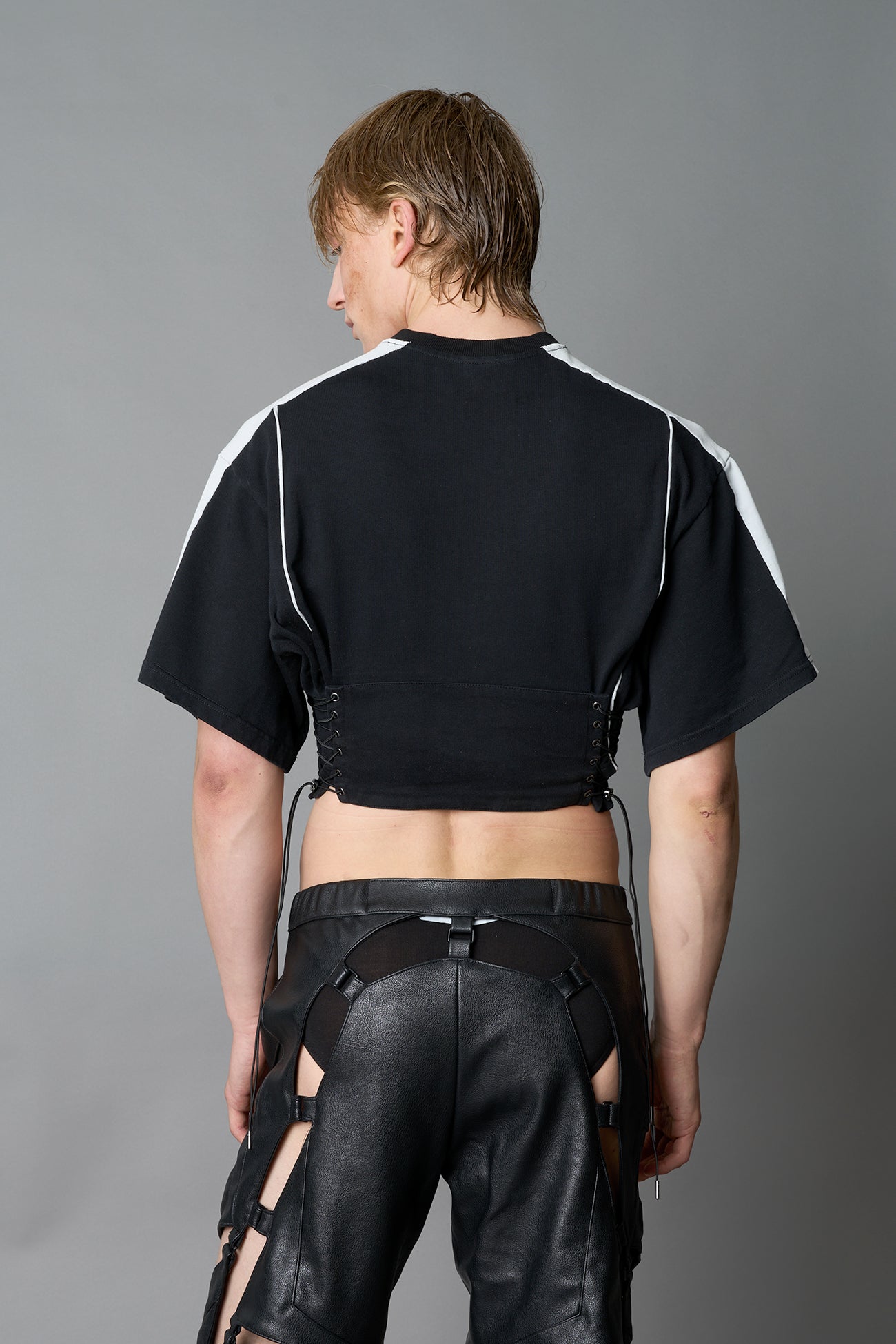 NAMILIA Team Player Corset T-Shirt - BLACK-WASHED, xs