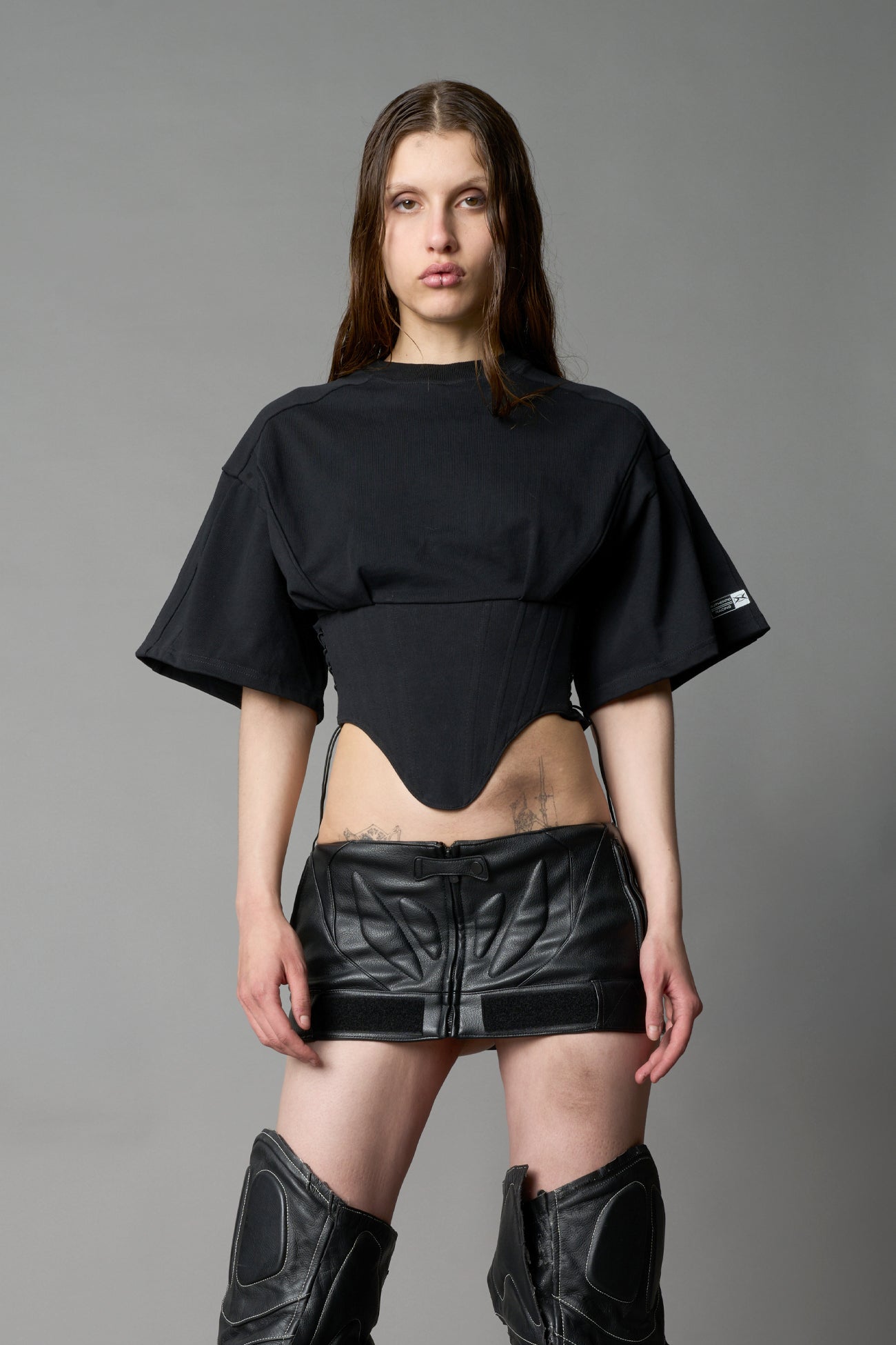 NAMILIA Team Player Corset T-Shirt - BLACK, xs