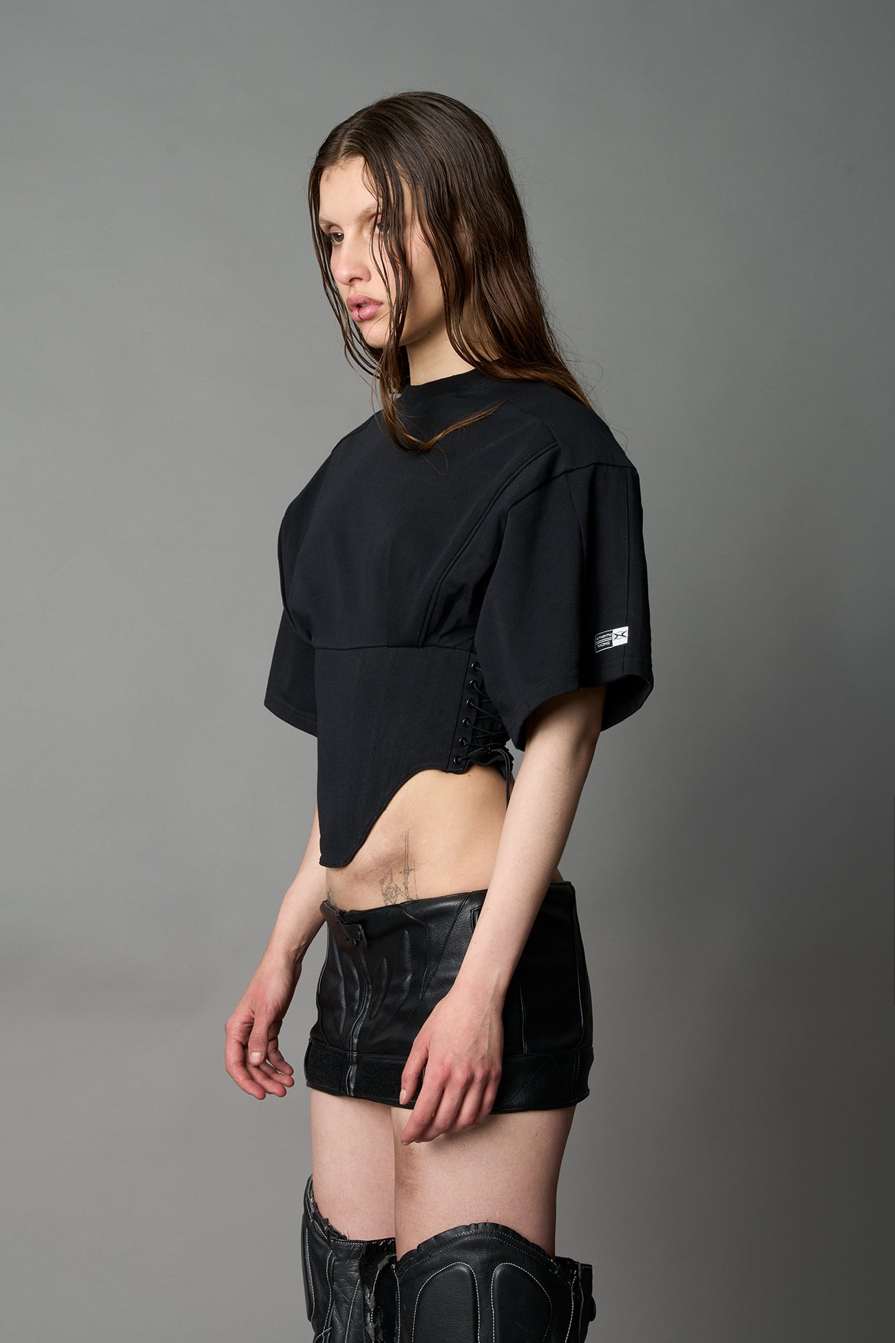 NAMILIA Team Player Corset T-Shirt - BLACK, xs