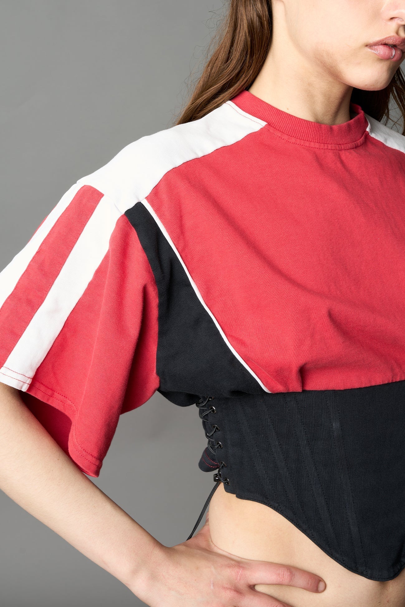 NAMILIA Team Player Corset T-Shirt - RED, xs