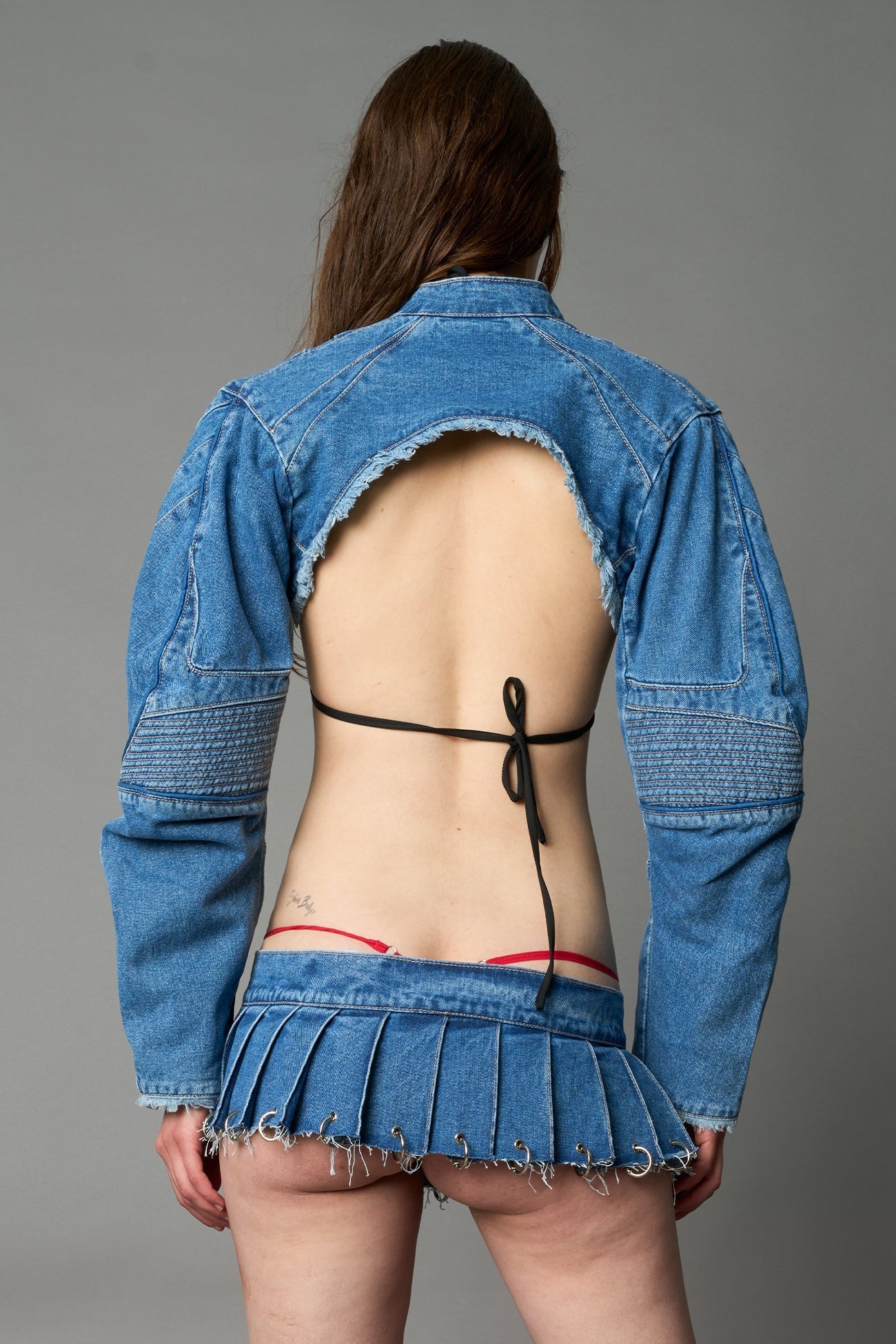 NAMILIA XTC Denim Choker Jacket - BLUE-WASHED, xs
