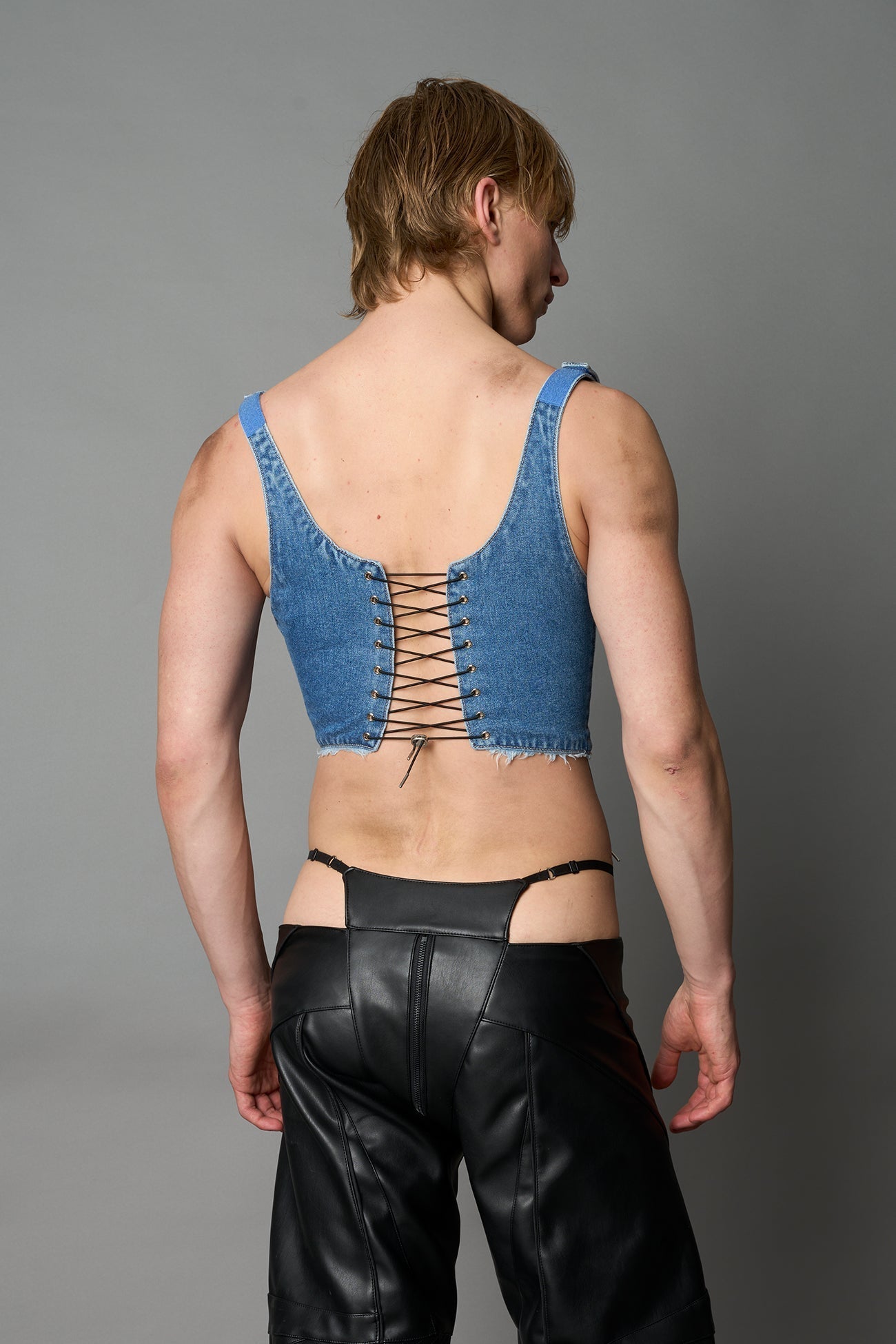 NAMILIA XTC Denim Corset - BLUE-WASHED, xs