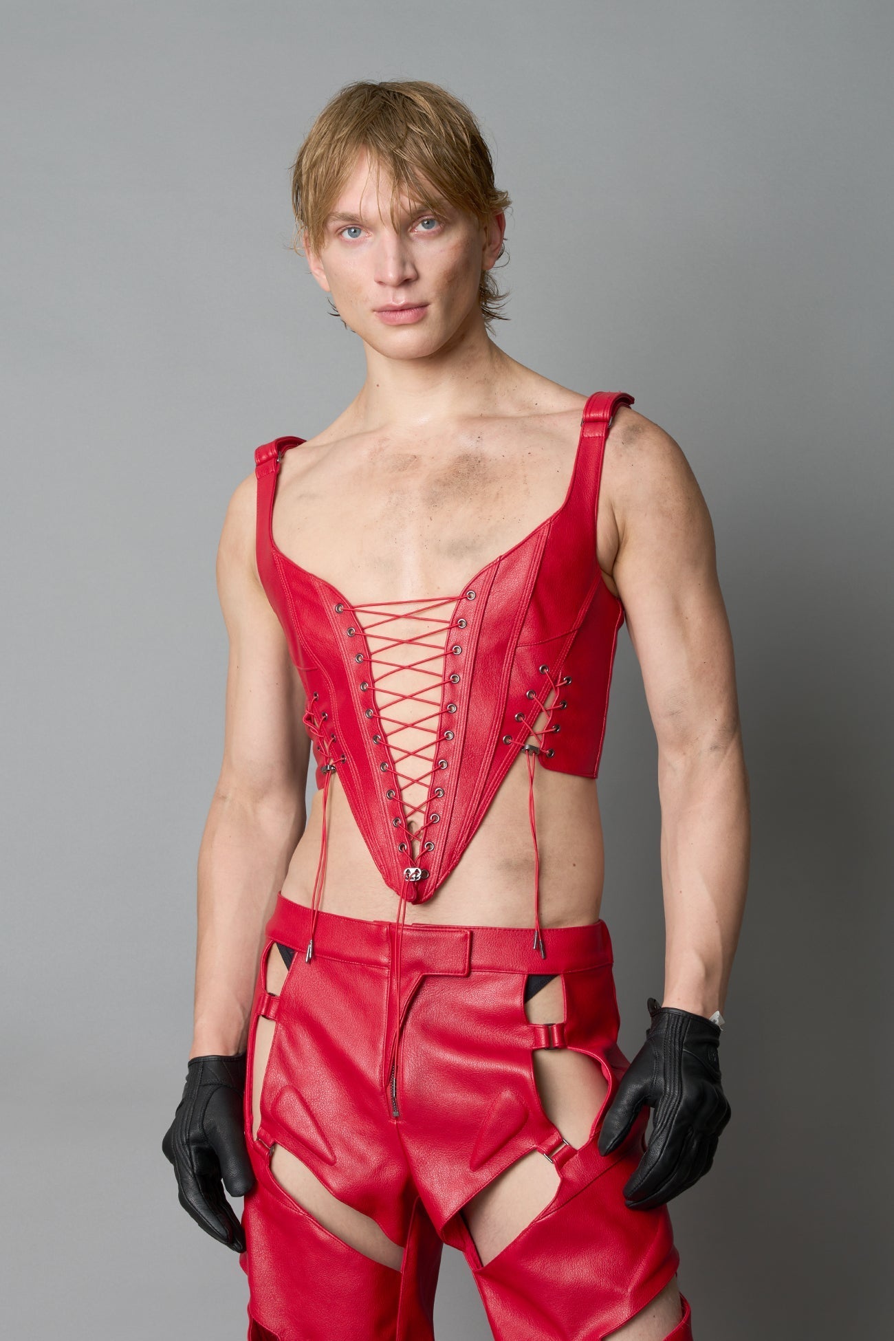 NAMILIA XTC Leather Corset - RED, xs