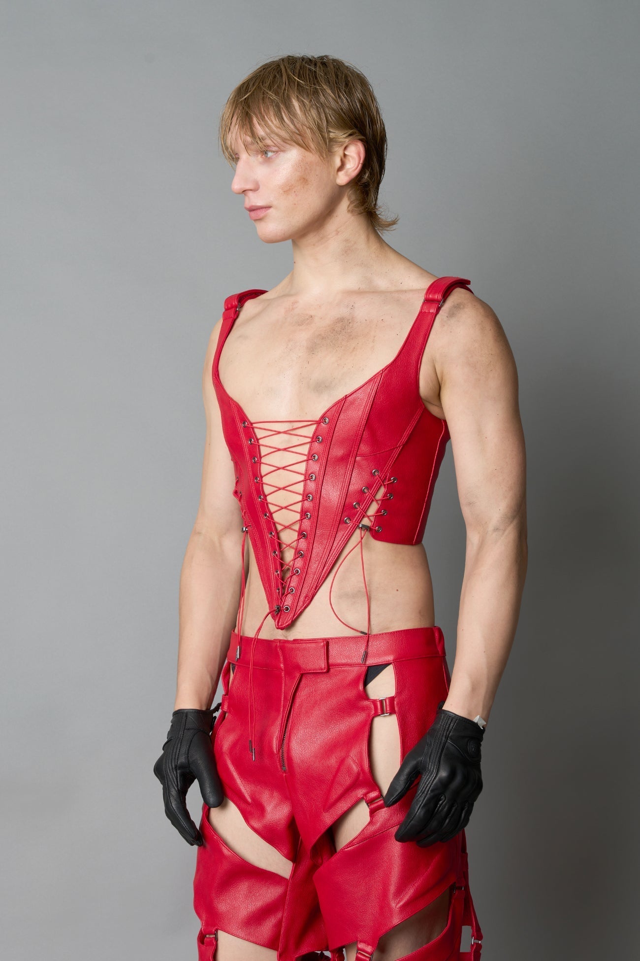 NAMILIA XTC Leather Corset - RED, xs
