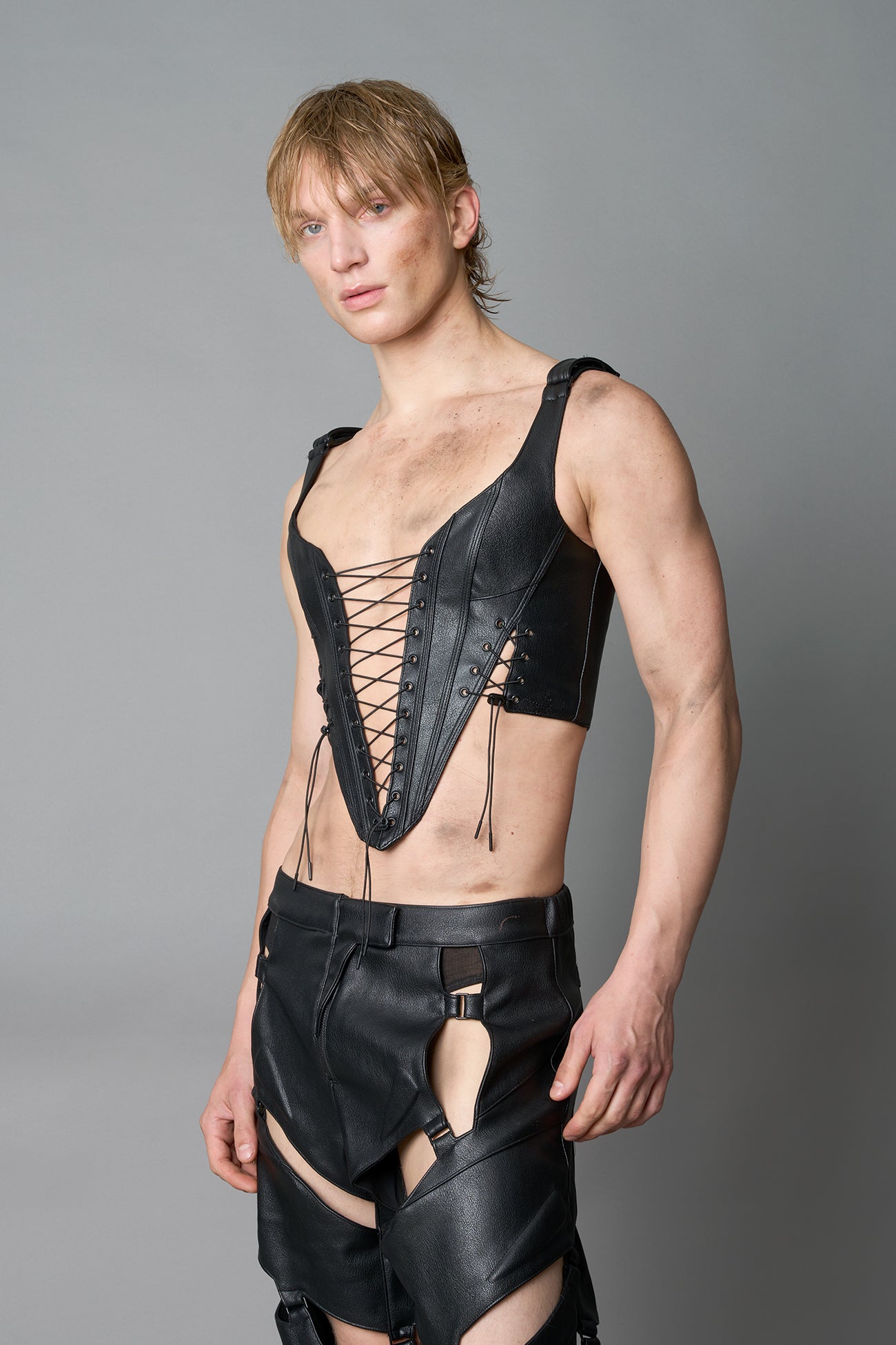 NAMILIA XTC Leather Corset - BLACK, xs