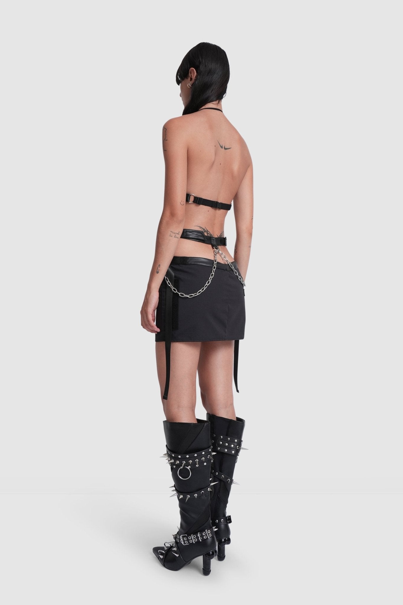NAMILIA bumster skirt - XS, black