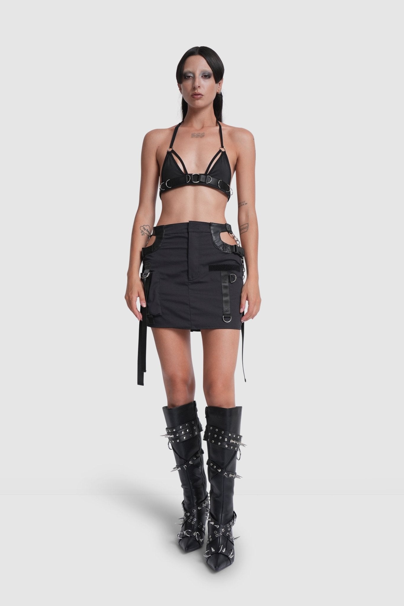 NAMILIA bumster skirt - XS, black