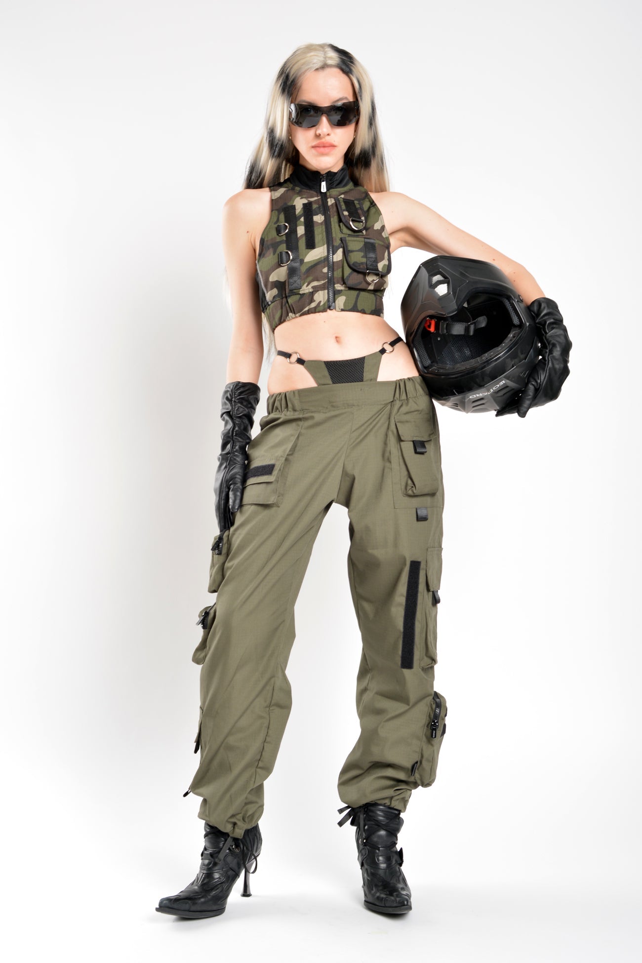 NAMILIA desert tactical vest top - XS, green camo