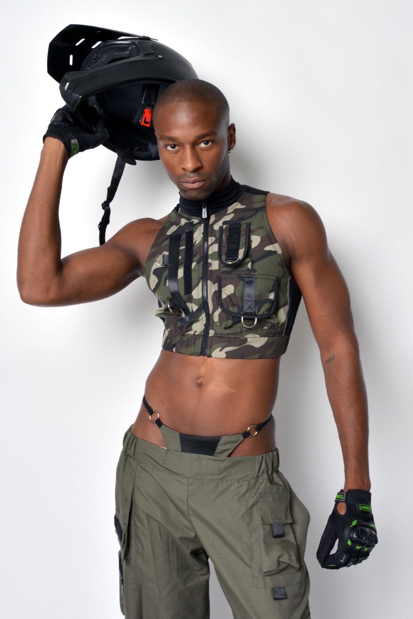 NAMILIA desert tactical vest top - XS, green camo