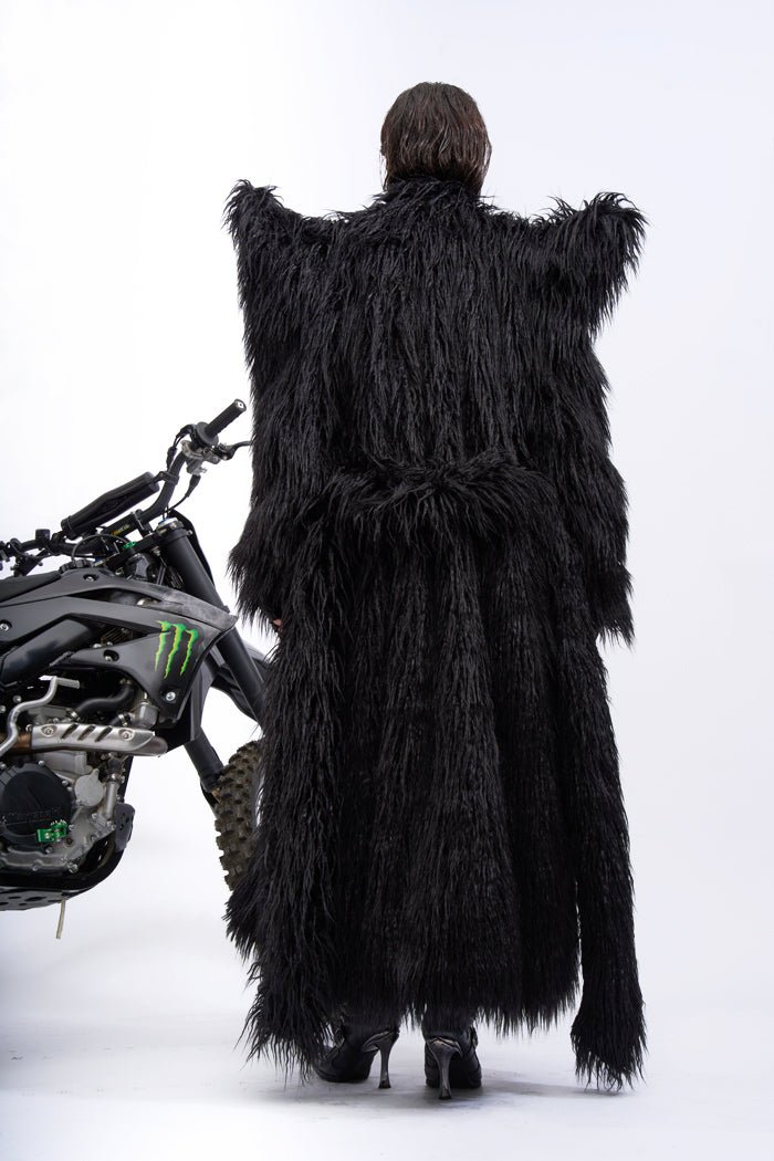 NAMILIA doomsday faux fur coat - black, s