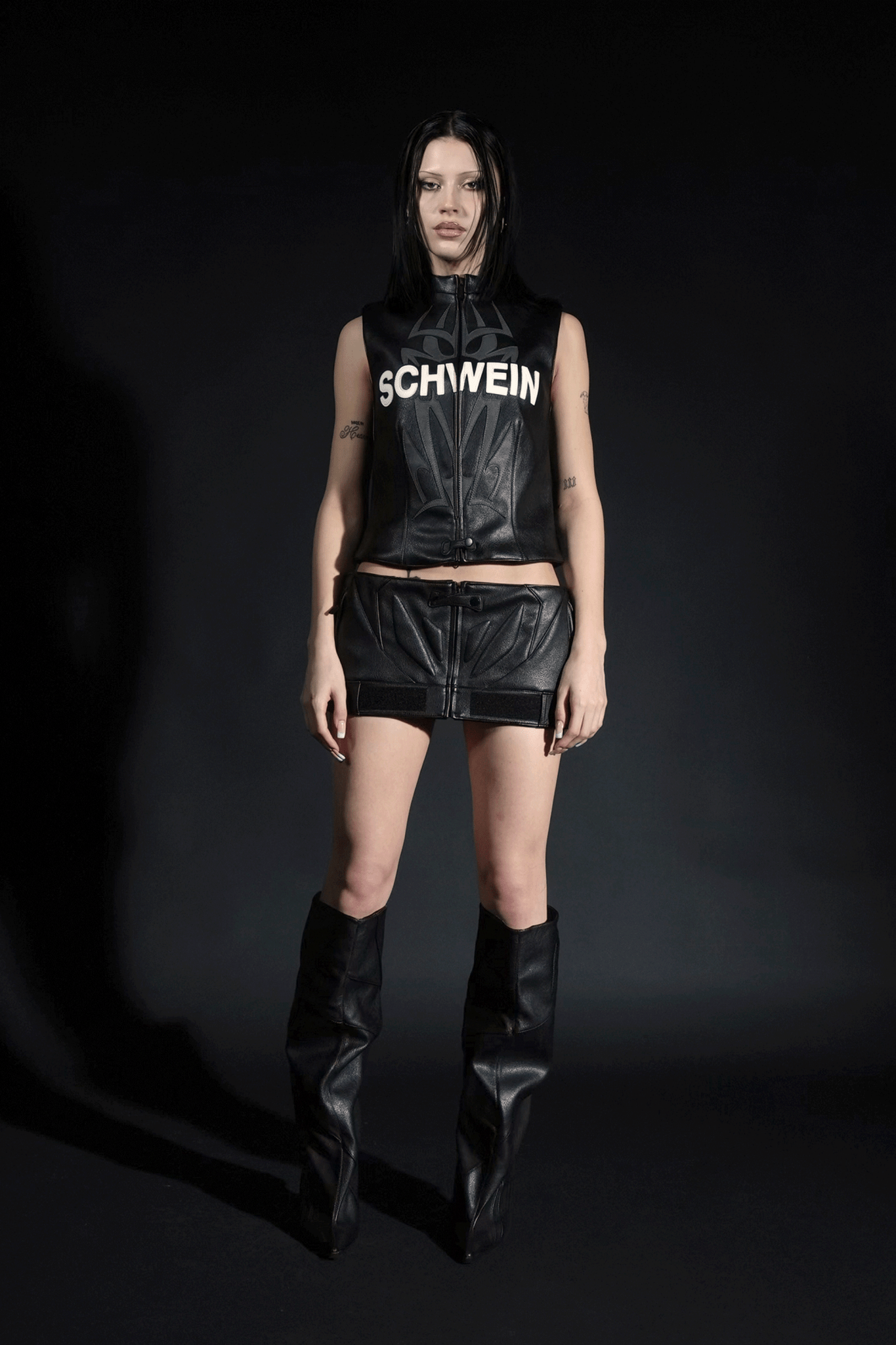 NAMILIA Padded Moto Mini Skirt