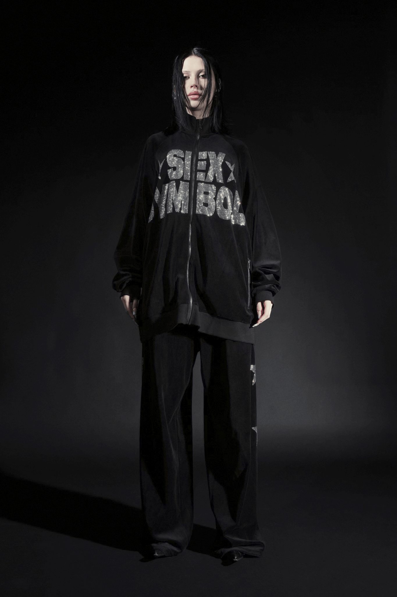★2023SS新作★EXPIRED GIRL★Star Velvet Track Pants NAMILIA Star Velour Tracksuit Pants