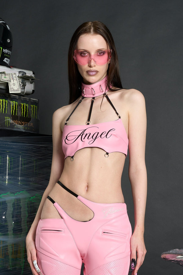 NAMILIA Angel Choker Top - PINK, xs - PINK