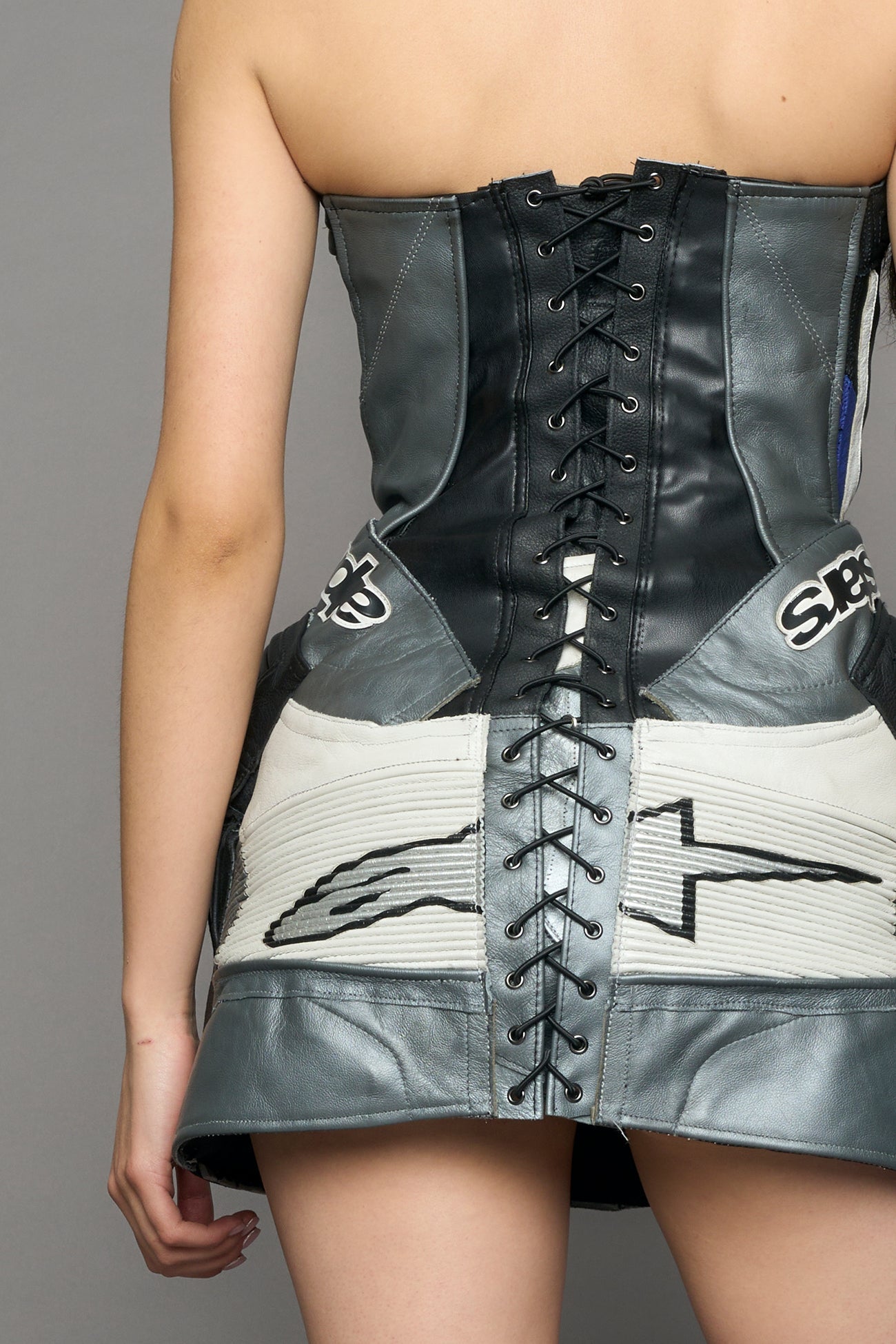 NAMILIA Atelier line - cyclone genuine leather motocross dress - blue, xs - s