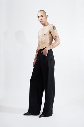 NAMILIA Baggy Suit Trousers - Black, xs