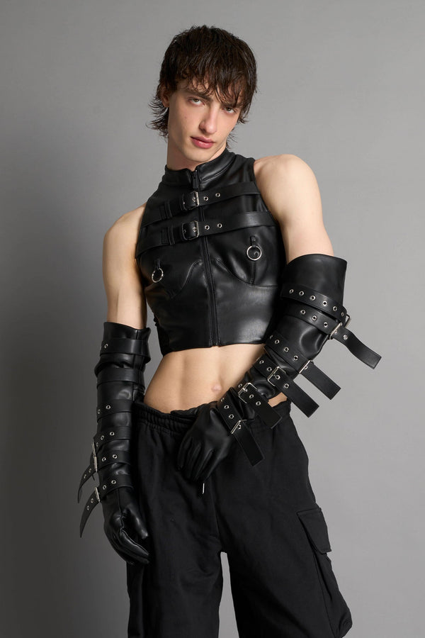 NAMILIA Belt Gloves - BLACK, s - Black