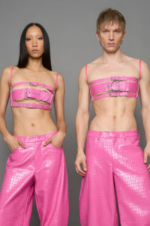 NAMILIA Belt Top - PINK CROC, xs