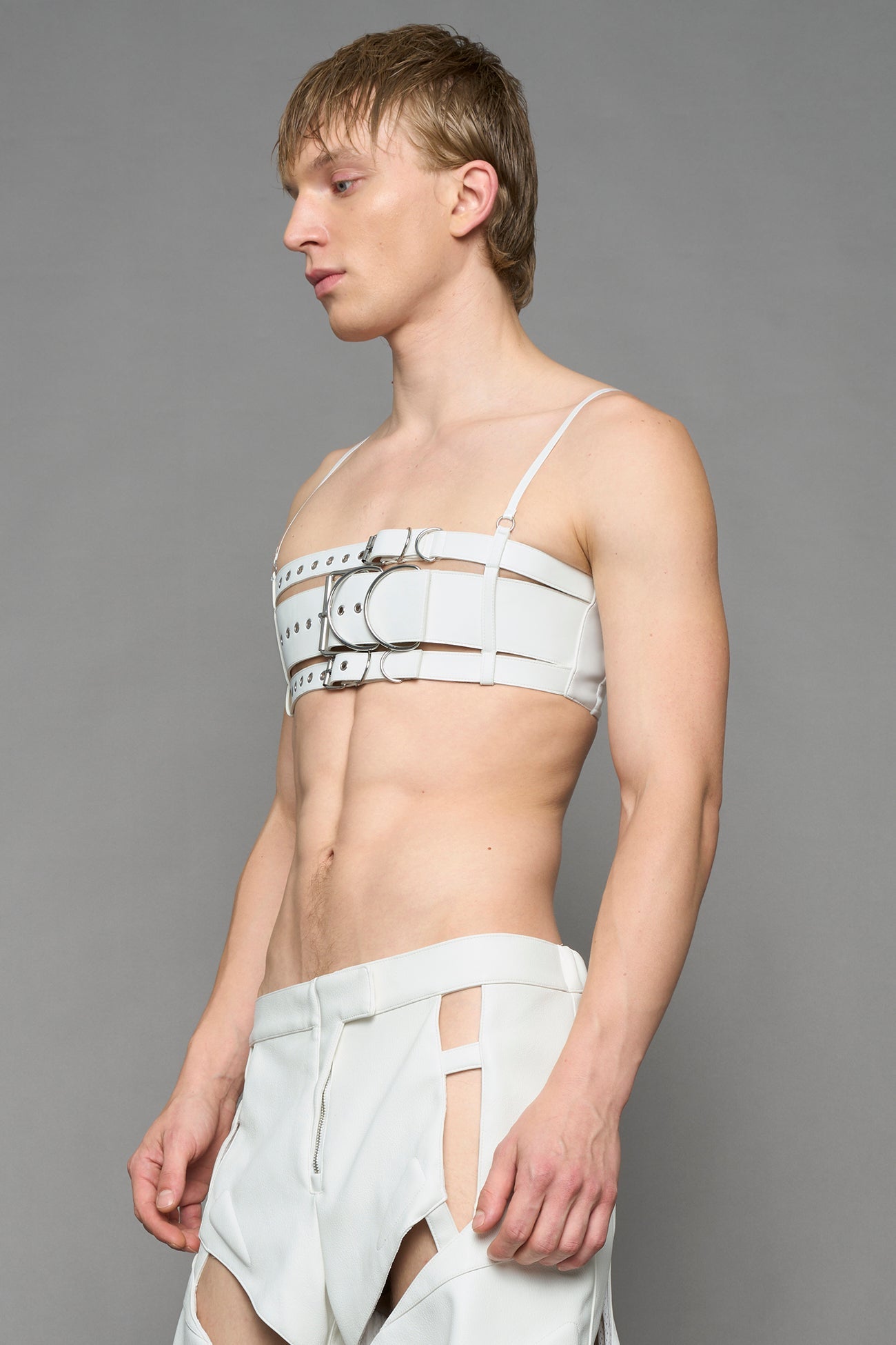 NAMILIA Belt Top - WHITE, xs