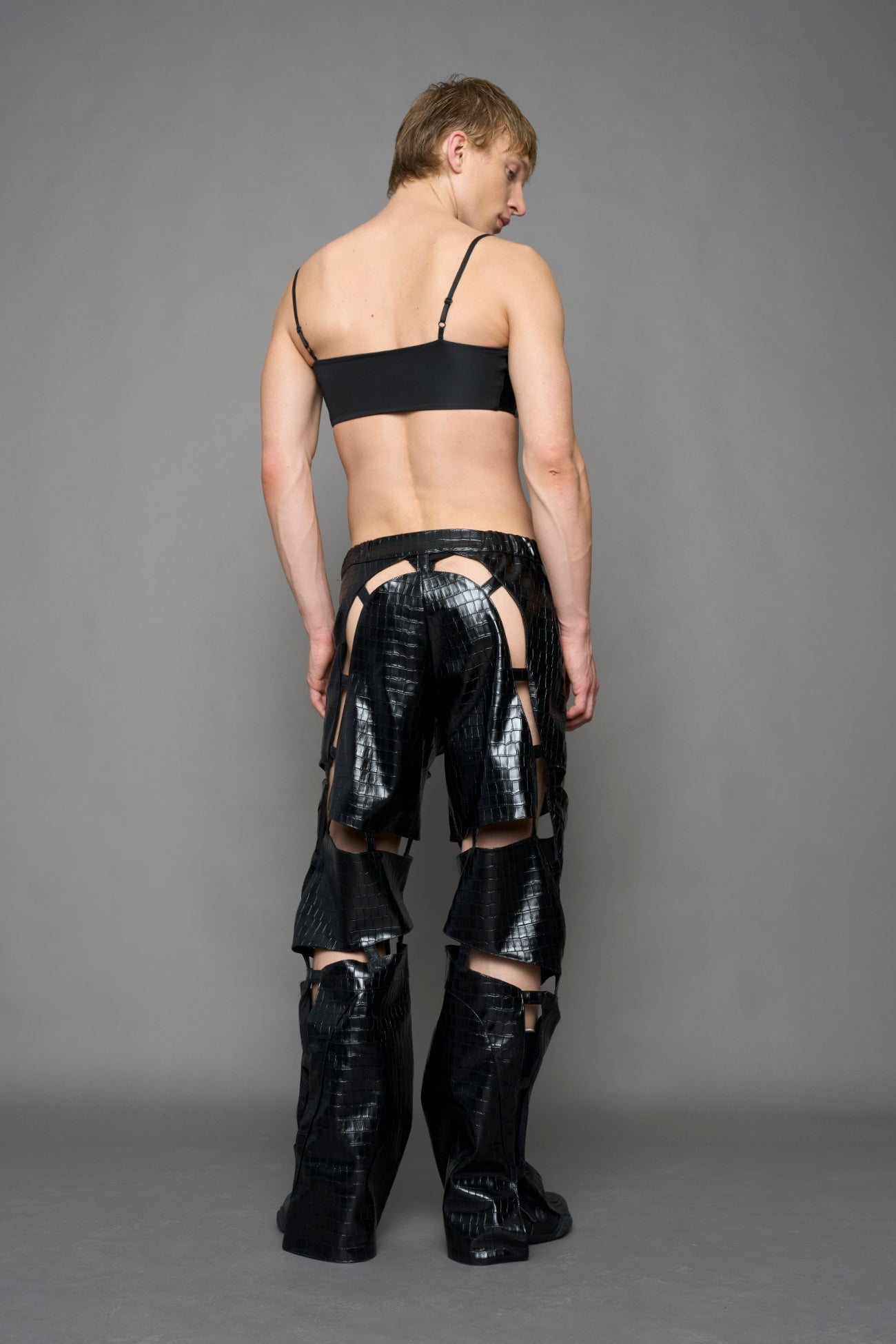NAMILIA Belt Top - BLACK CROC, xs