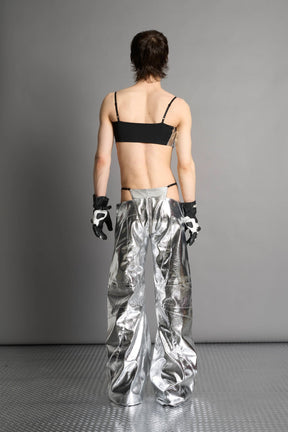 NAMILIA Belt Top - SILVER, xs