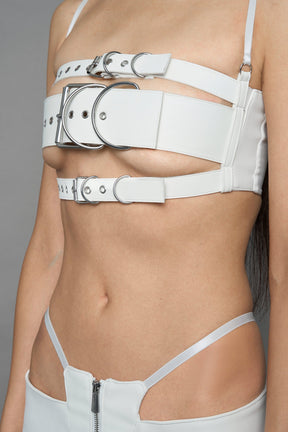 NAMILIA Belt Top - WHITE, xs