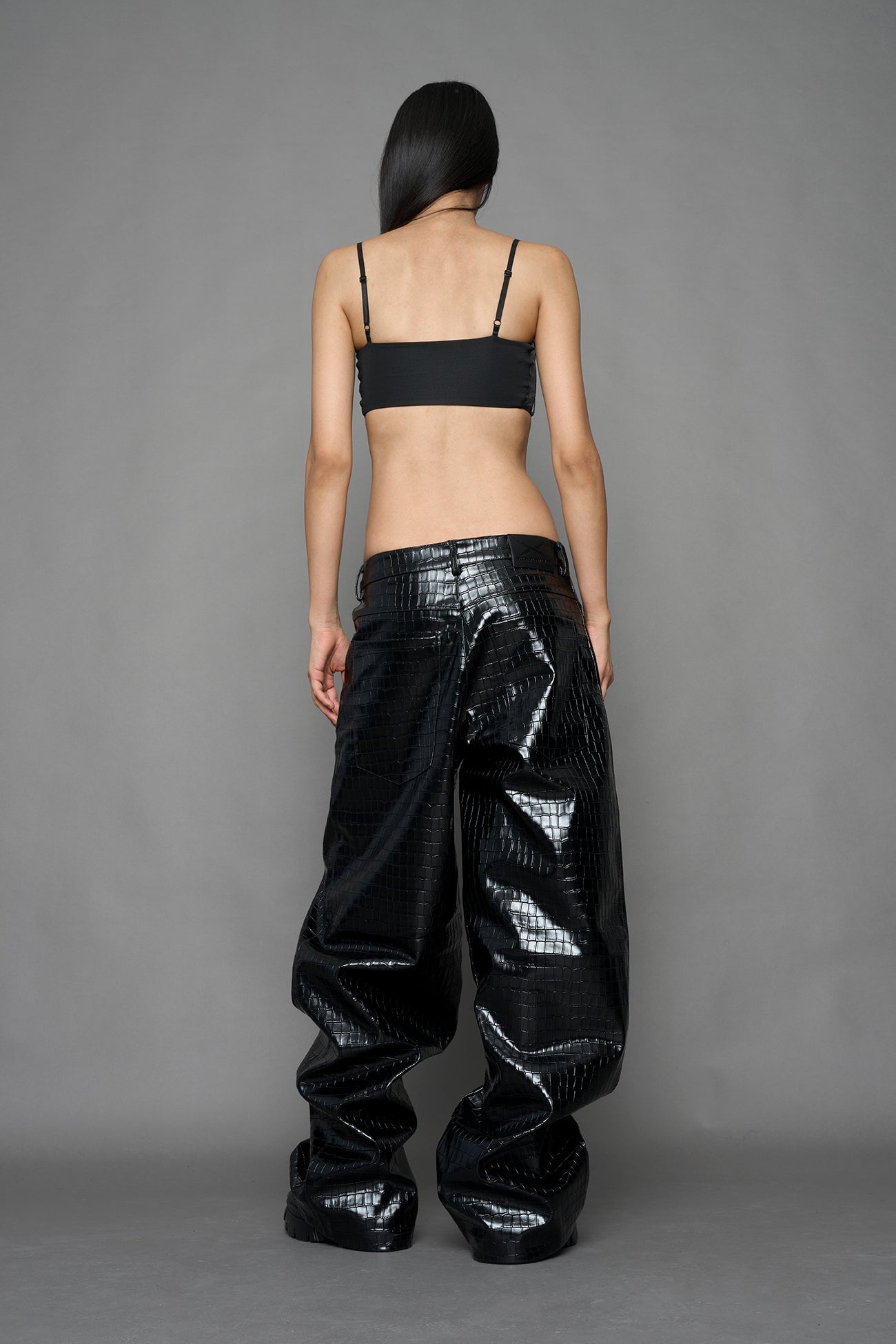 NAMILIA Belt Top - BLACK CROC, xs